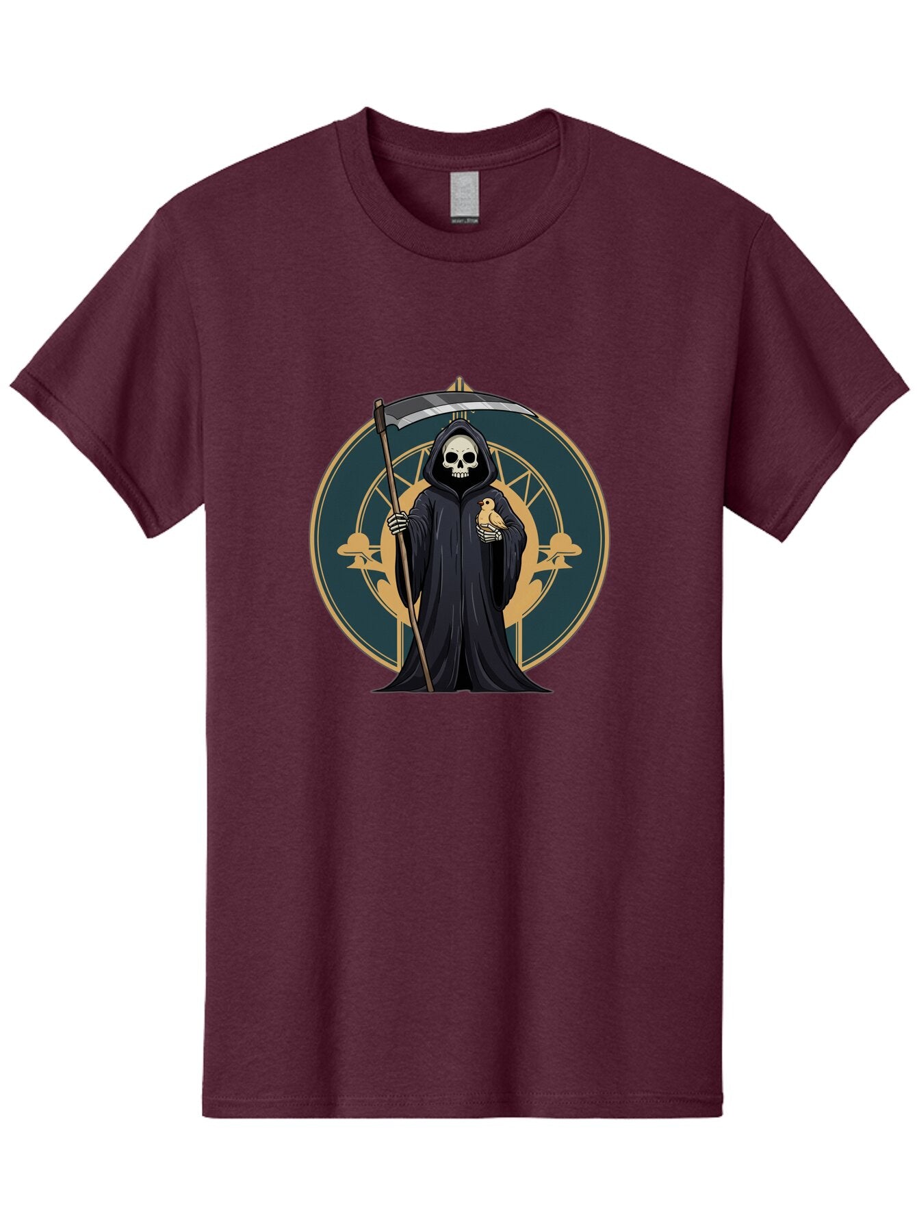 Grim-Reaper-With-Bird Men'S Graphic Tee, 100% Cotton, Comfortable Casual Summer Wear, Machine Washable, Vintage Camera, Old Camera, Antique Camera, Black Camera, Classic Photography, Photography Equipment, Nostalgic Device, Film Camera, Bam591 13
