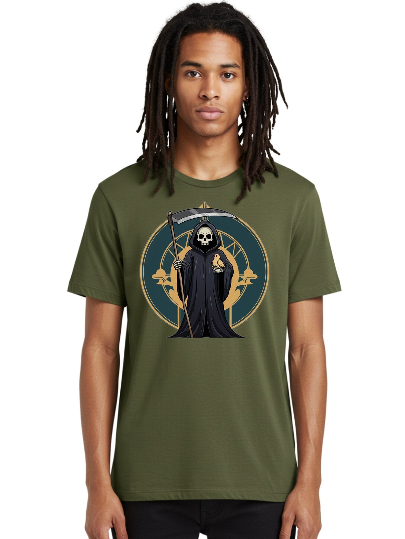 Grim-Reaper-With-Bird Men'S Graphic Tee, 100% Cotton, Comfortable Casual Summer Wear, Machine Washable, Vintage Camera, Old Camera, Antique Camera, Black Camera, Classic Photography, Photography Equipment, Nostalgic Device, Film Camera, Bam591 28