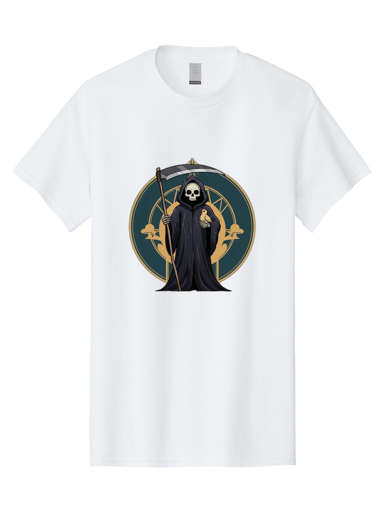 Grim-Reaper-With-Bird Men'S Graphic Tee, 100% Cotton, Comfortable Casual Summer Wear, Machine Washable, Vintage Camera, Old Camera, Antique Camera, Black Camera, Classic Photography, Photography Equipment, Nostalgic Device, Film Camera, Bam591 10