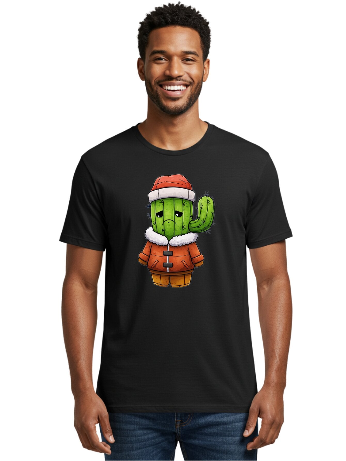 Grumpy-Cactus-In-Winter-Outfit Men'S Graphic Tee, 100% Cotton, Comfortable Casual Summer Wear, Machine Washable, Vintage Camera, Old Camera, Antique Camera, Black Camera, Classic Photography, Photography Equipment, Nostalgic Device, Bam592 29