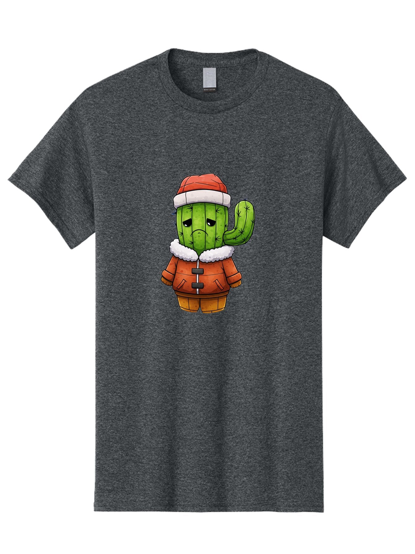 Grumpy-Cactus-In-Winter-Outfit Men'S Graphic Tee, 100% Cotton, Comfortable Casual Summer Wear, Machine Washable, Vintage Camera, Old Camera, Antique Camera, Black Camera, Classic Photography, Photography Equipment, Nostalgic Device, Bam592 3