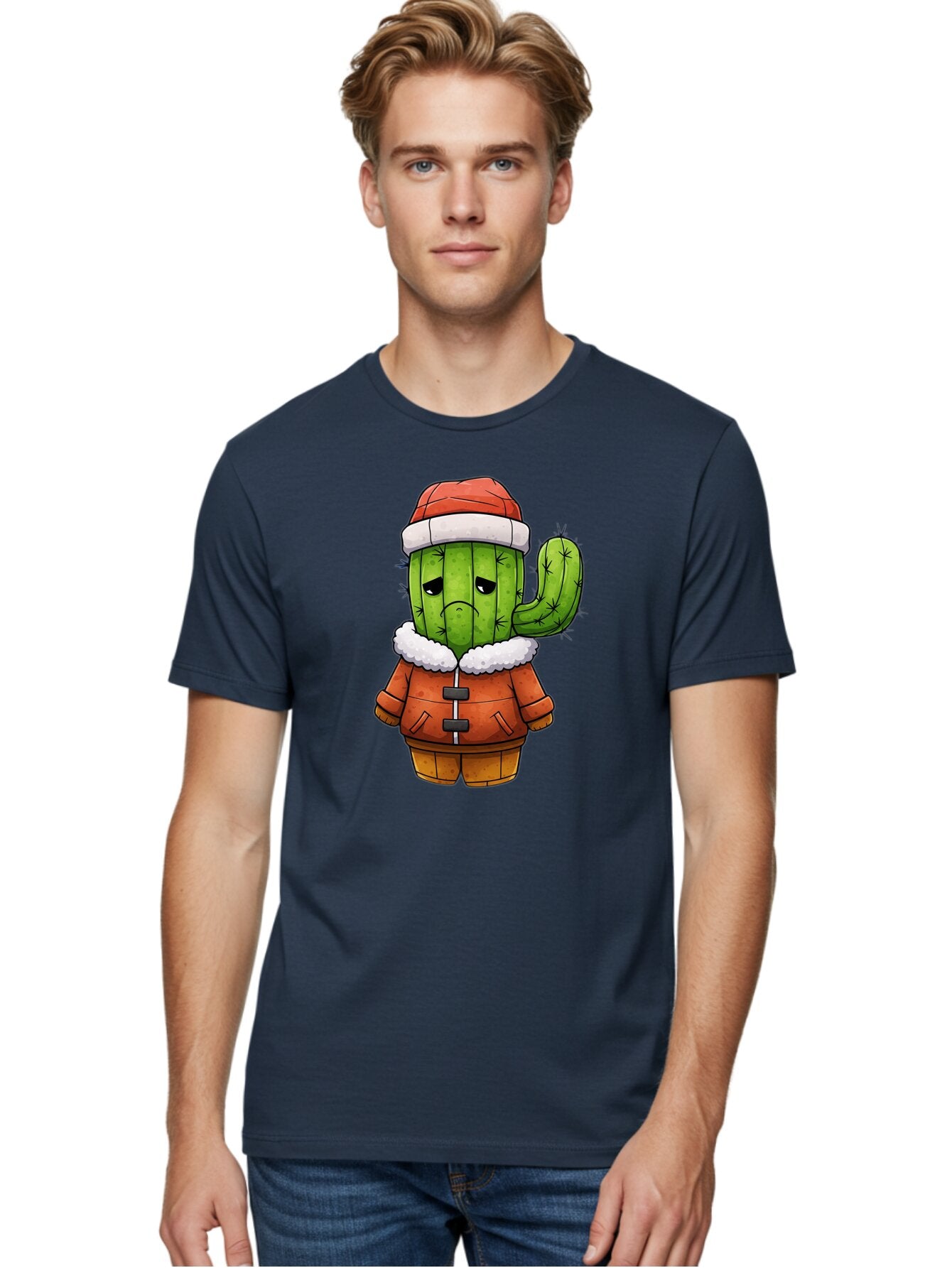 Grumpy-Cactus-In-Winter-Outfit Men'S Graphic Tee, 100% Cotton, Comfortable Casual Summer Wear, Machine Washable, Vintage Camera, Old Camera, Antique Camera, Black Camera, Classic Photography, Photography Equipment, Nostalgic Device, Bam592 26