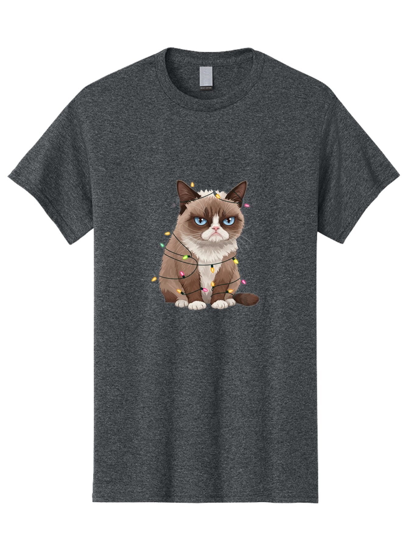 Grumpy-Cat-Christmas-Lights Men'S Graphic Tee, 100% Cotton, Comfortable Casual Summer Wear, Machine Washable, Vintage Camera, Old Camera, Antique Camera, Black Camera, Classic Photography, Photography Equipment, Nostalgic Device, Film Camera, Bam597 5