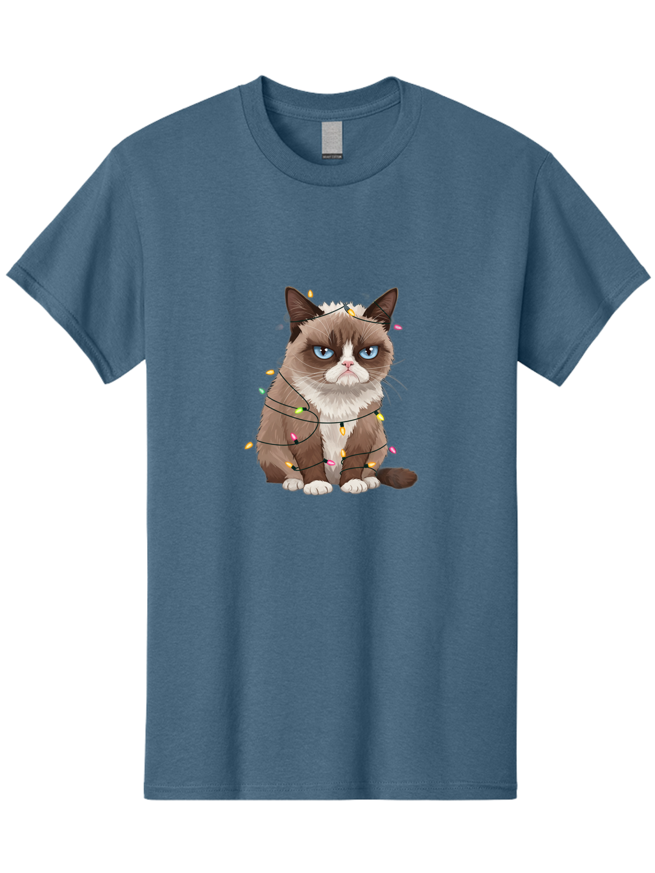 Grumpy-Cat-Christmas-Lights Men'S Graphic Tee, 100% Cotton, Comfortable Casual Summer Wear, Machine Washable, Vintage Camera, Old Camera, Antique Camera, Black Camera, Classic Photography, Photography Equipment, Nostalgic Device, Film Camera, Bam597