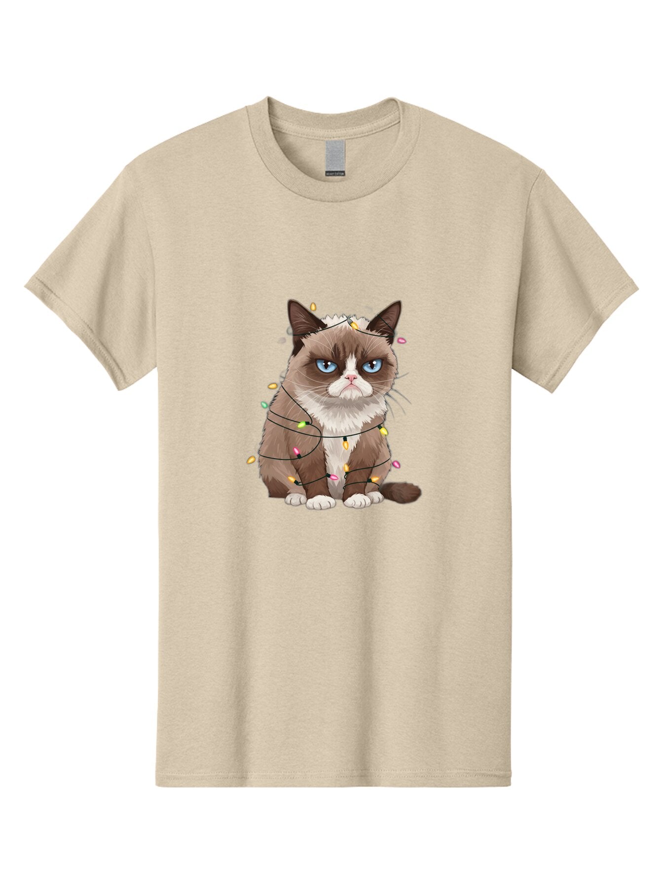 Grumpy-Cat-Christmas-Lights Men'S Graphic Tee, 100% Cotton, Comfortable Casual Summer Wear, Machine Washable, Vintage Camera, Old Camera, Antique Camera, Black Camera, Classic Photography, Photography Equipment, Nostalgic Device, Film Camera, Bam597 9