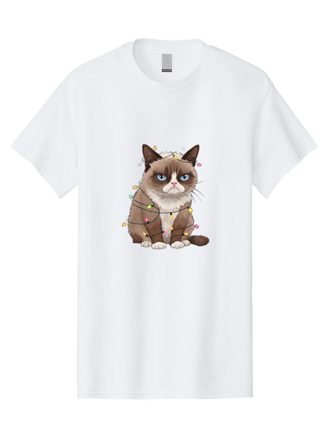 Grumpy-Cat-Christmas-Lights Men'S Graphic Tee, 100% Cotton, Comfortable Casual Summer Wear, Machine Washable, Vintage Camera, Old Camera, Antique Camera, Black Camera, Classic Photography, Photography Equipment, Nostalgic Device, Film Camera, Bam597 3