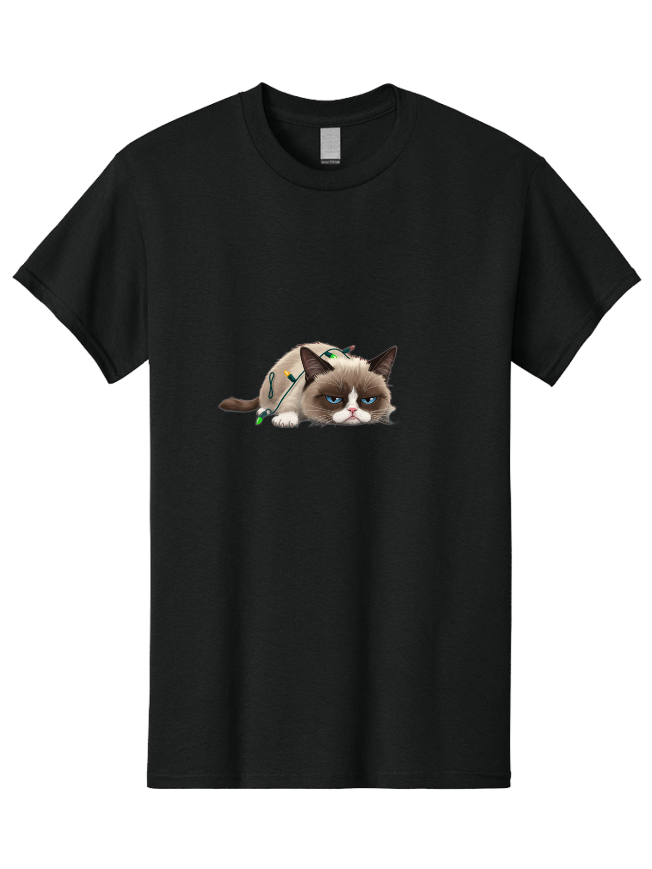 Grumpy-Cat-With-Christmas-Sweater Men'S Graphic Tee, 100% Cotton, Comfortable Casual Summer Wear, Machine Washable, Vintage Camera, Old Camera, Antique Camera, Black Camera, Classic Photography, Photography Equipment, Nostalgic Device, Bam598