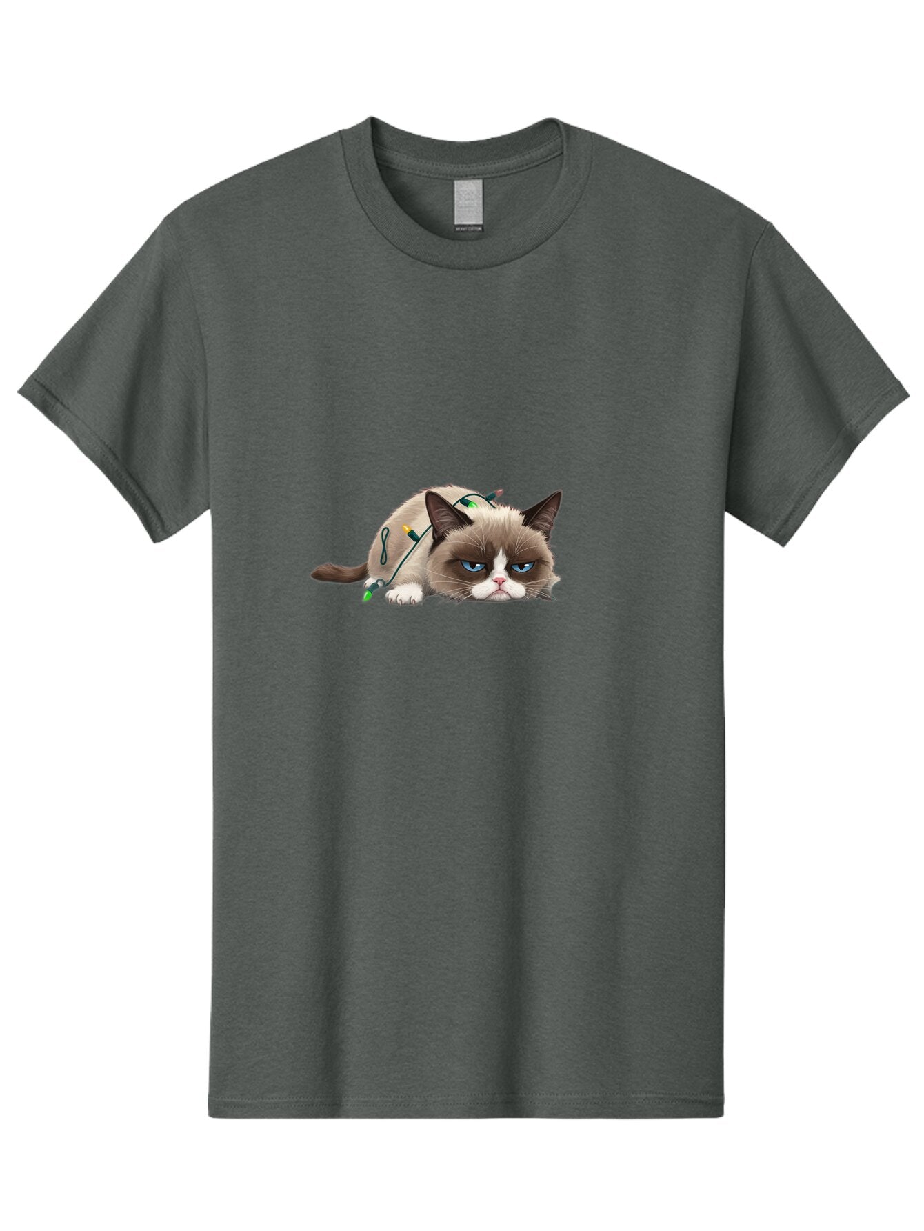 Grumpy-Cat-With-Christmas-Sweater Men'S Graphic Tee, 100% Cotton, Comfortable Casual Summer Wear, Machine Washable, Vintage Camera, Old Camera, Antique Camera, Black Camera, Classic Photography, Photography Equipment, Nostalgic Device, Bam598 14