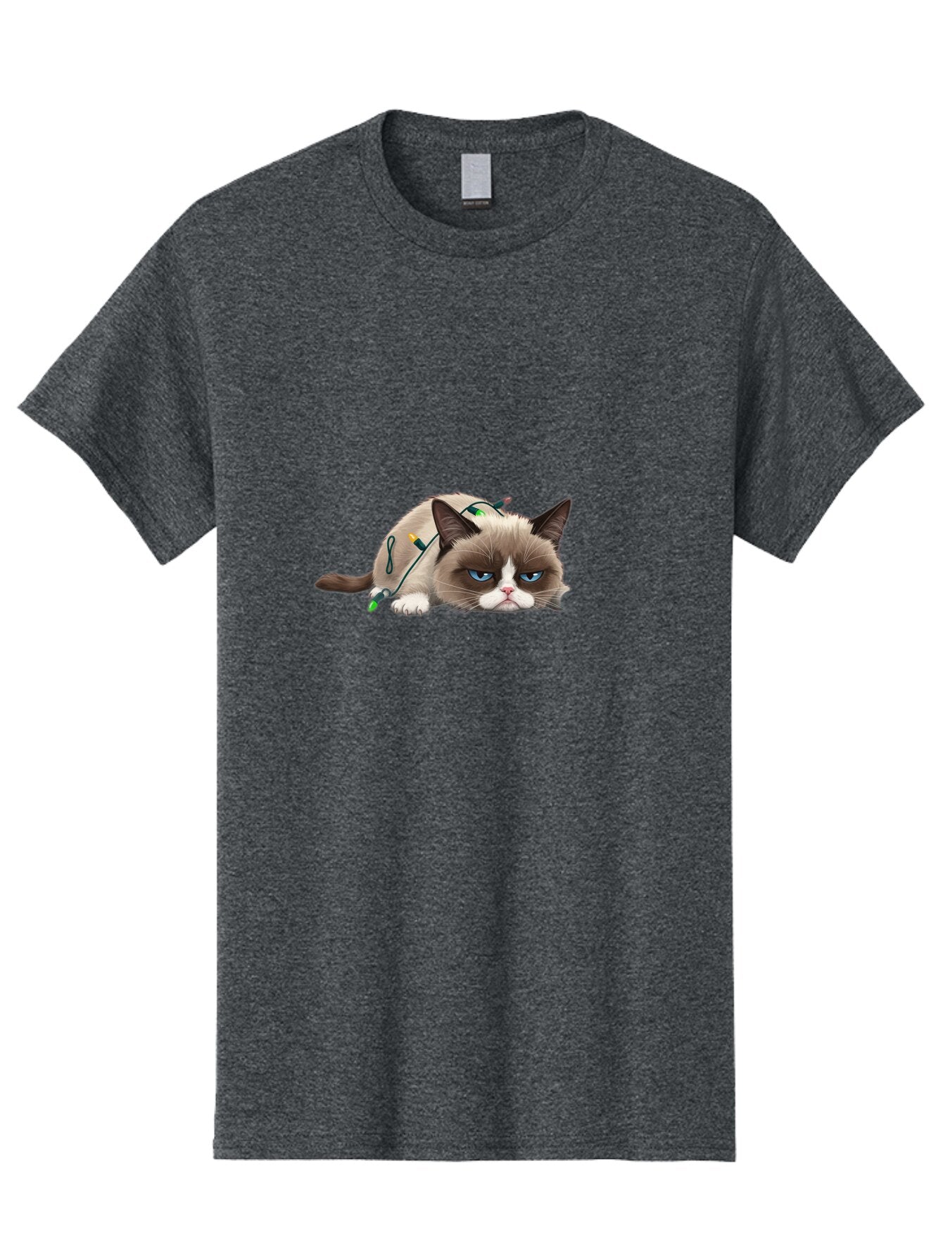 Grumpy-Cat-With-Christmas-Sweater Men'S Graphic Tee, 100% Cotton, Comfortable Casual Summer Wear, Machine Washable, Vintage Camera, Old Camera, Antique Camera, Black Camera, Classic Photography, Photography Equipment, Nostalgic Device, Bam598 9