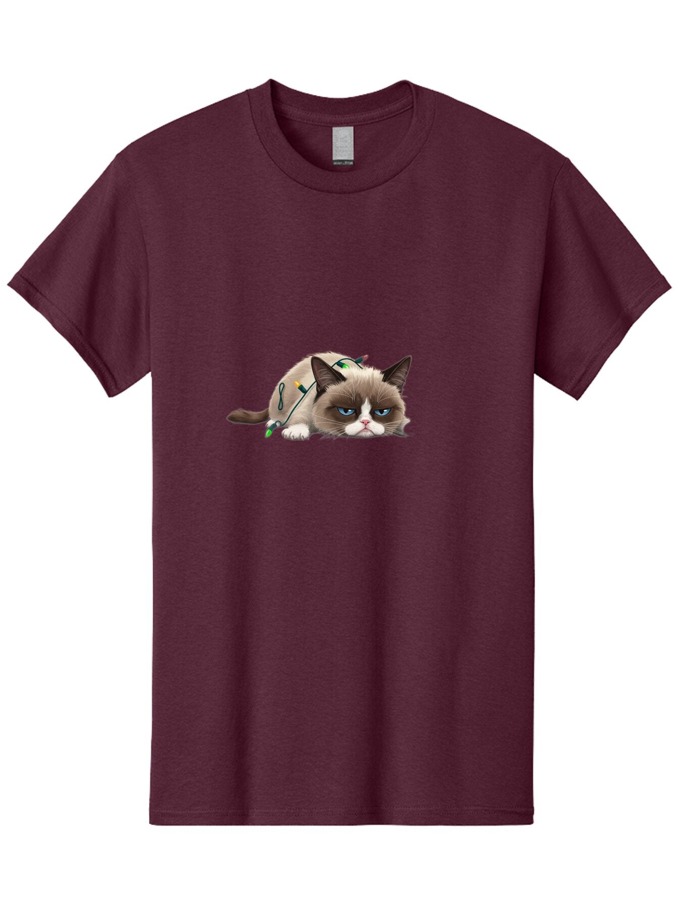 Grumpy-Cat-With-Christmas-Sweater Men'S Graphic Tee, 100% Cotton, Comfortable Casual Summer Wear, Machine Washable, Vintage Camera, Old Camera, Antique Camera, Black Camera, Classic Photography, Photography Equipment, Nostalgic Device, Bam598 7