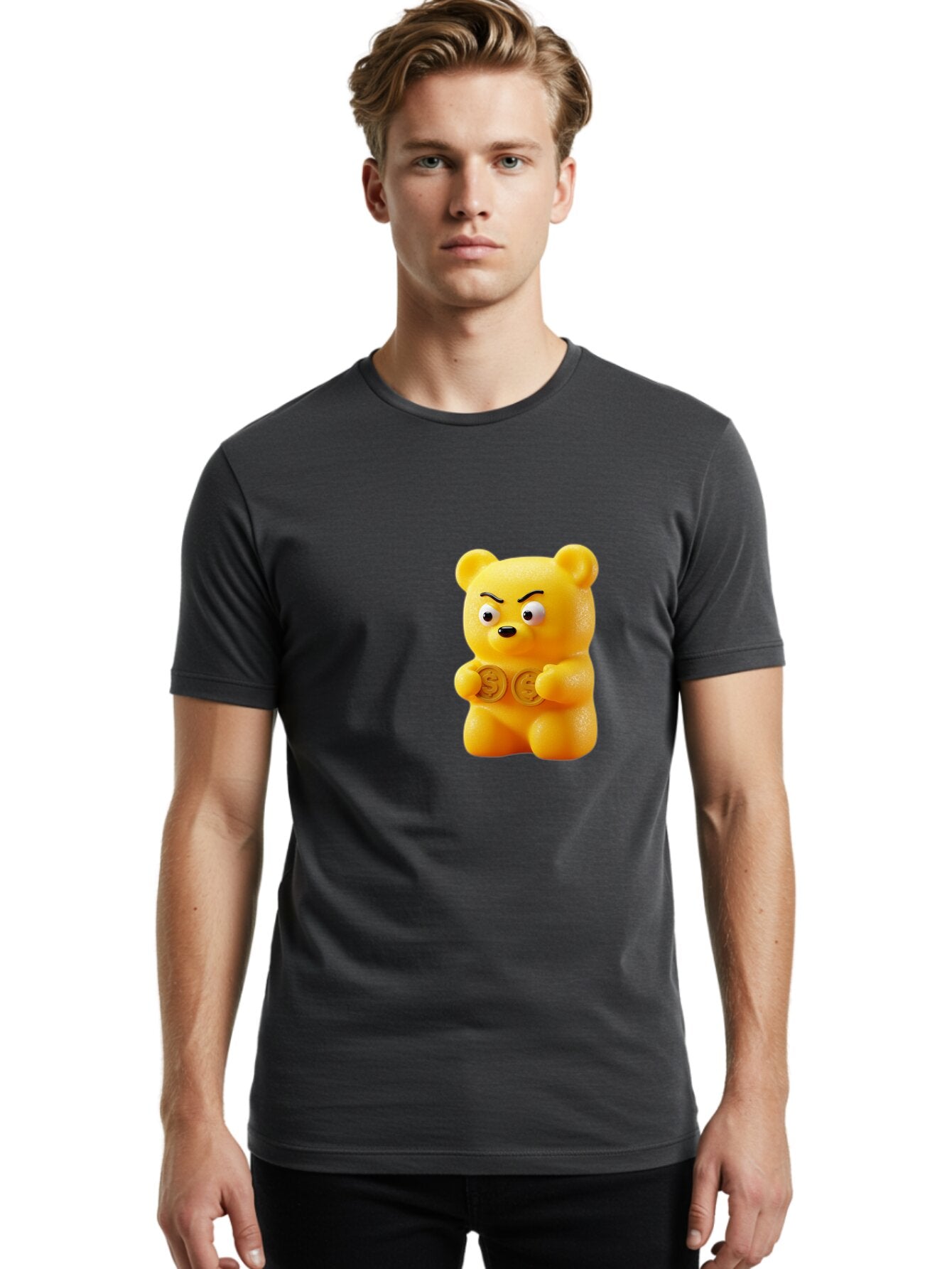 Gummy-Bear-1 Men'S Graphic Tee, 100% Cotton, Comfortable Casual Summer Wear, Machine Washable, Vintage Camera, Old Camera, Antique Camera, Black Camera, Classic Photography, Photography Equipment, Nostalgic Device, Film Camera, Camera Art Bam603 17