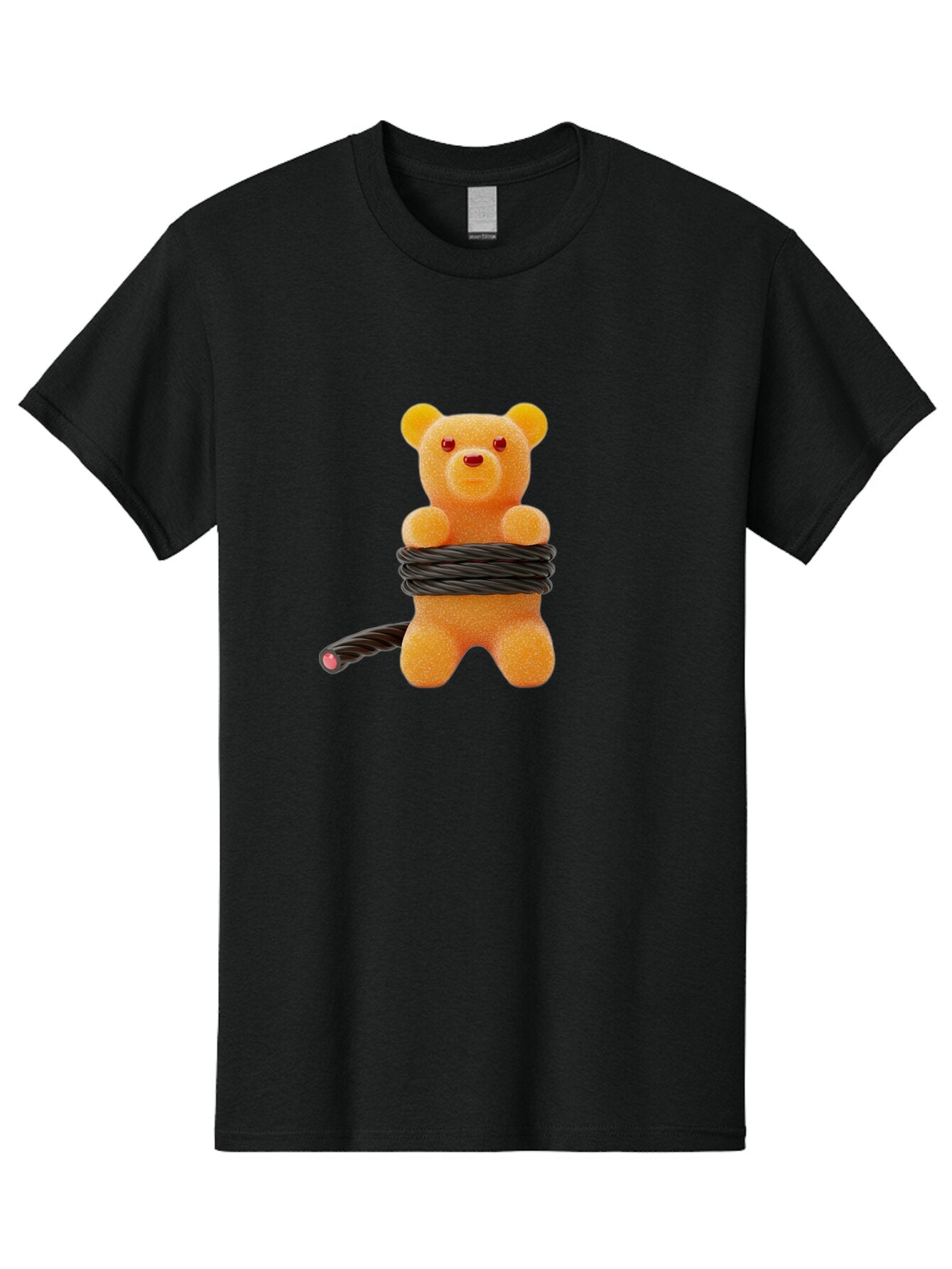 Gummy-Bear-With-Black-Cord Men'S Graphic Tee, 100% Cotton, Comfortable Casual Summer Wear, Machine Washable, Vintage Camera, Old Camera, Antique Camera, Black Camera, Classic Photography, Photography Equipment, Nostalgic Device, Film Camera, Bam612 8