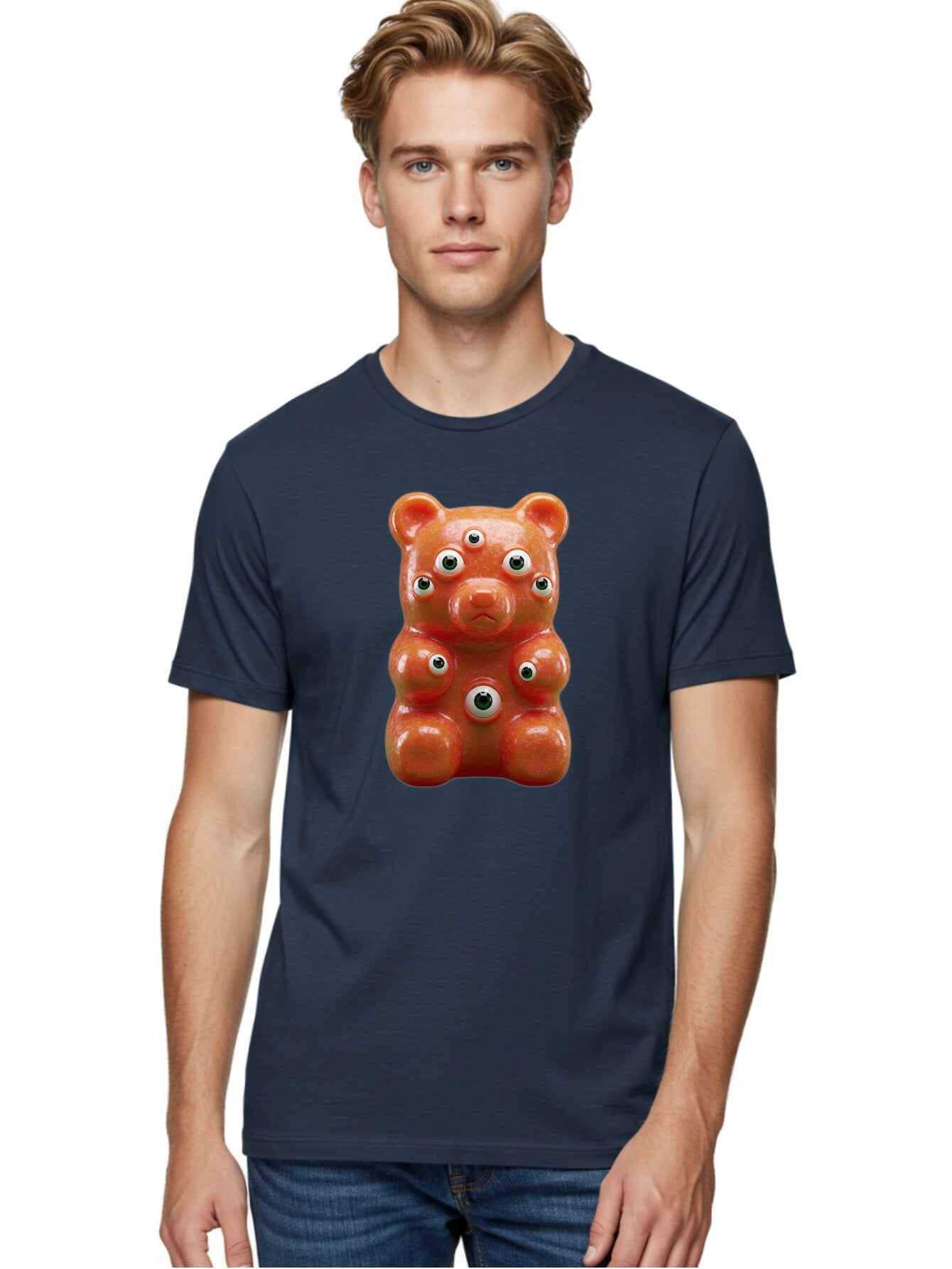 Gummy-Bear-With-Googly-Eyes Men'S Graphic Tee, 100% Cotton, Comfortable Casual Summer Wear, Machine Washable, Vintage Camera, Old Camera, Antique Camera, Black Camera, Classic Photography, Photography Equipment, Nostalgic Device, Film Camera, Bam613 22