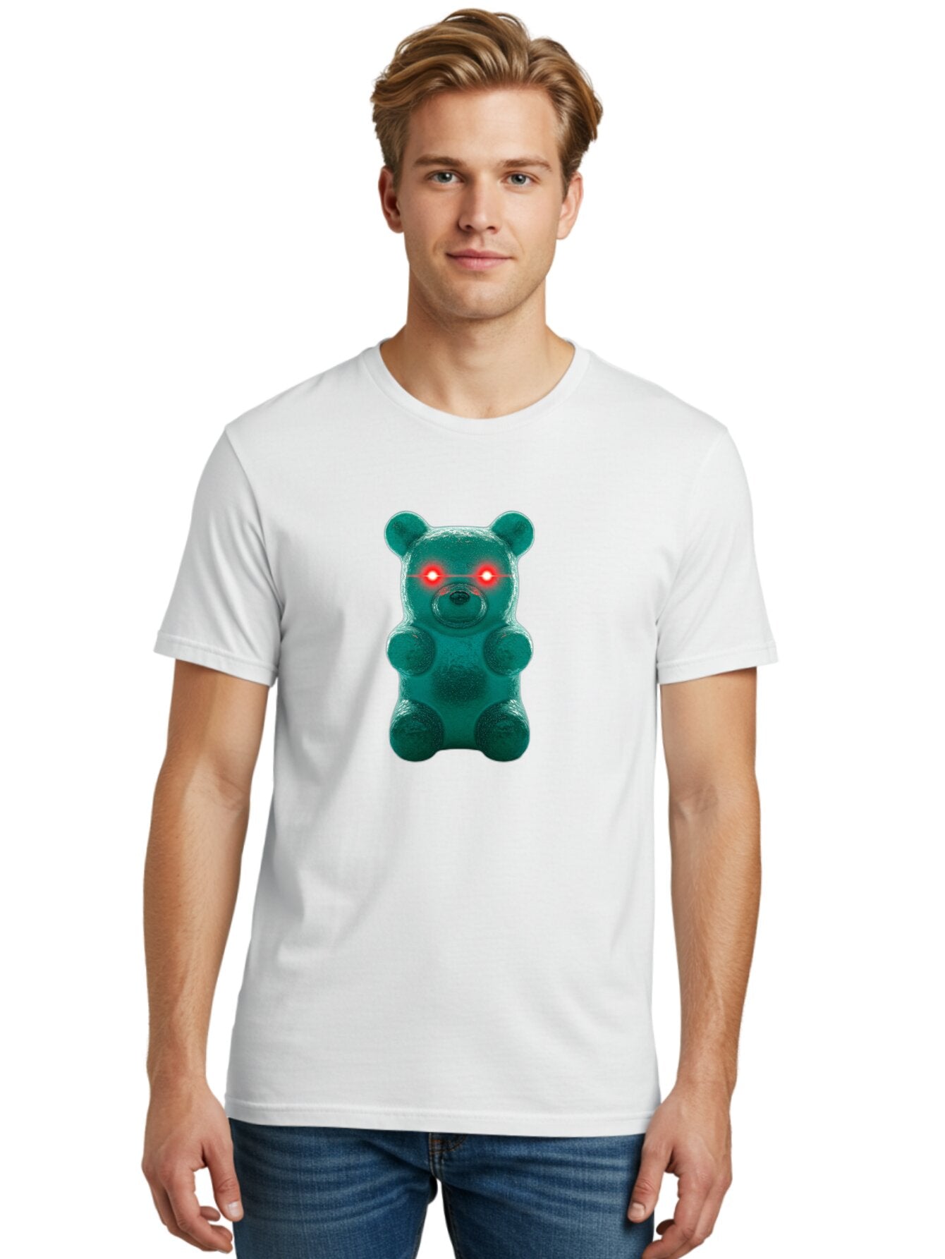 Gummy-Bear-With-Red-Eyes Men'S Graphic Tee, 100% Cotton, Comfortable Casual Summer Wear, Machine Washable, Vintage Camera, Old Camera, Antique Camera, Black Camera, Classic Photography, Photography Equipment, Nostalgic Device, Film Camera, Bam614 24