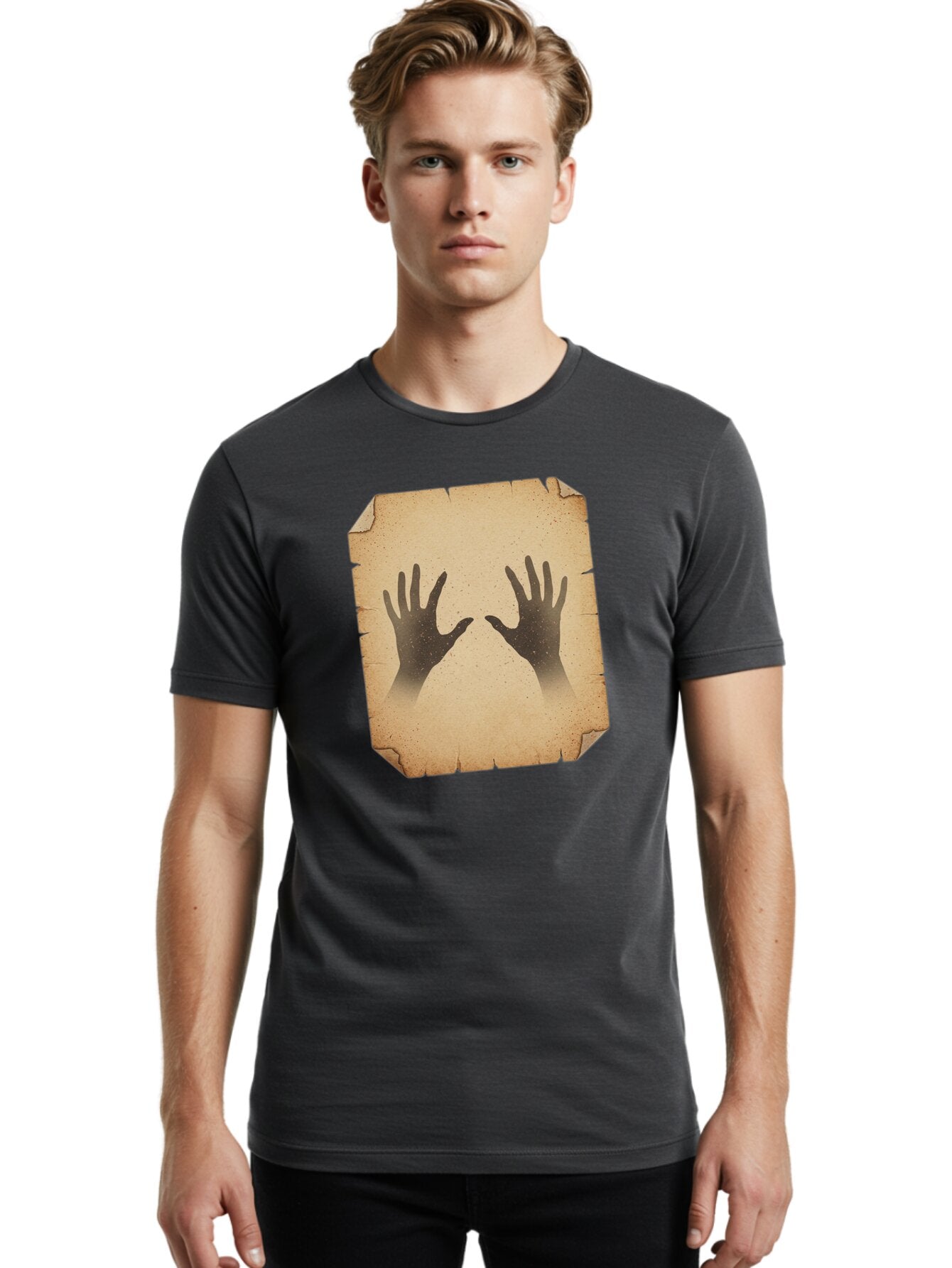 Hands Men'S Graphic Tee, 100% Cotton, Comfortable Casual Summer Wear, Machine Washable, Vintage Camera, Old Camera, Antique Camera, Black Camera, Classic Photography, Photography Equipment, Nostalgic Device, Film Camera, Camera Art Bam620 29