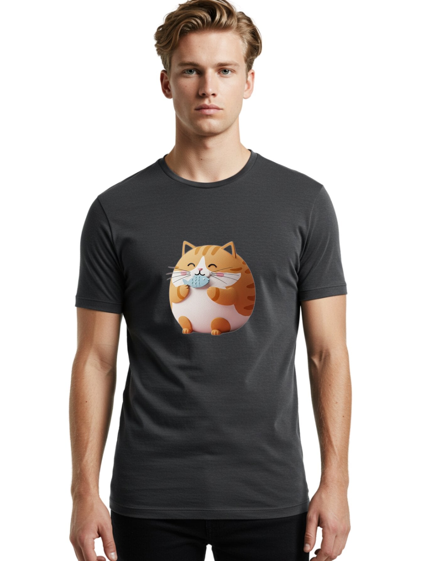 Happy-Orange-Cat Men'S Graphic Tee, 100% Cotton, Comfortable Casual Summer Wear, Machine Washable, Vintage Camera, Old Camera, Antique Camera, Black Camera, Classic Photography, Photography Equipment, Nostalgic Device, Film Camera, Camera Art Bam623 21