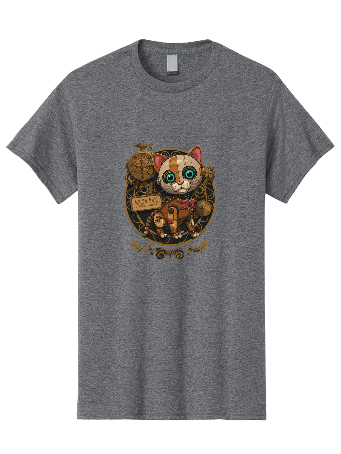 Hello-Cat Men'S Graphic Tee, 100% Cotton, Comfortable Casual Summer Wear, Machine Washable, Vintage Camera, Old Camera, Antique Camera, Black Camera, Classic Photography, Photography Equipment, Nostalgic Device, Film Camera, Camera Art Bam639
