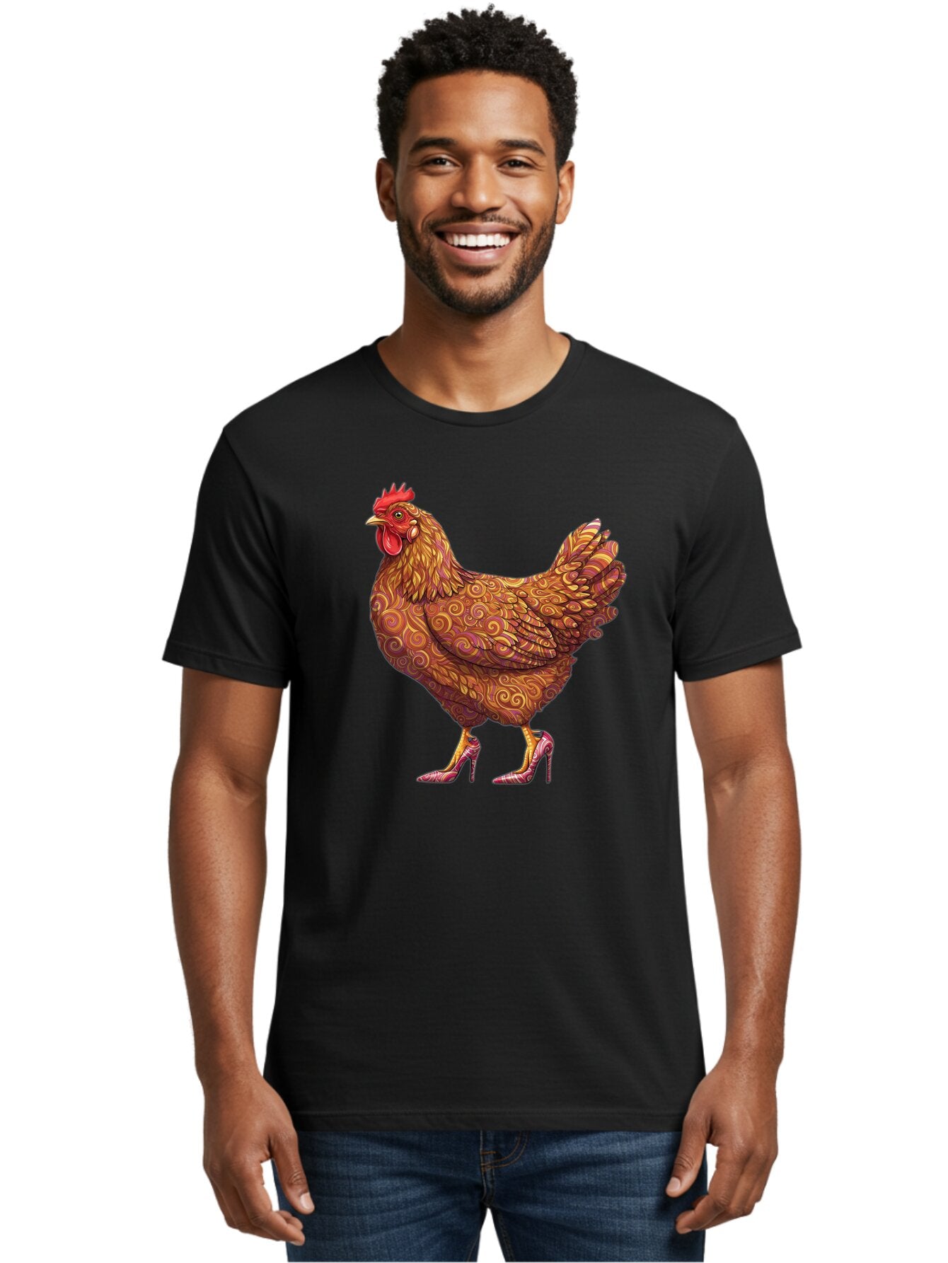 High-Heel-Chicken-1 Men'S Graphic Tee, 100% Cotton, Comfortable Casual Summer Wear, Machine Washable, Vintage Camera, Old Camera, Antique Camera, Black Camera, Classic Photography, Photography Equipment, Nostalgic Device, Film Camera, Bam645 28