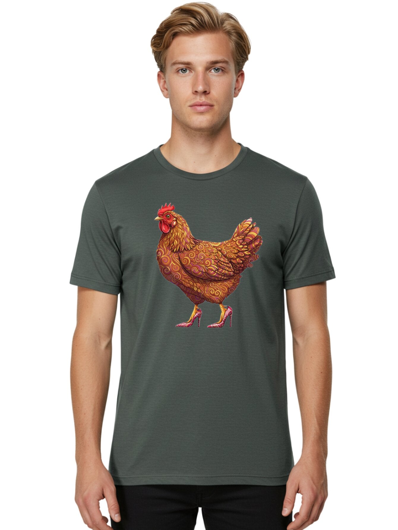 High-Heel-Chicken-1 Men'S Graphic Tee, 100% Cotton, Comfortable Casual Summer Wear, Machine Washable, Vintage Camera, Old Camera, Antique Camera, Black Camera, Classic Photography, Photography Equipment, Nostalgic Device, Film Camera, Bam645 29