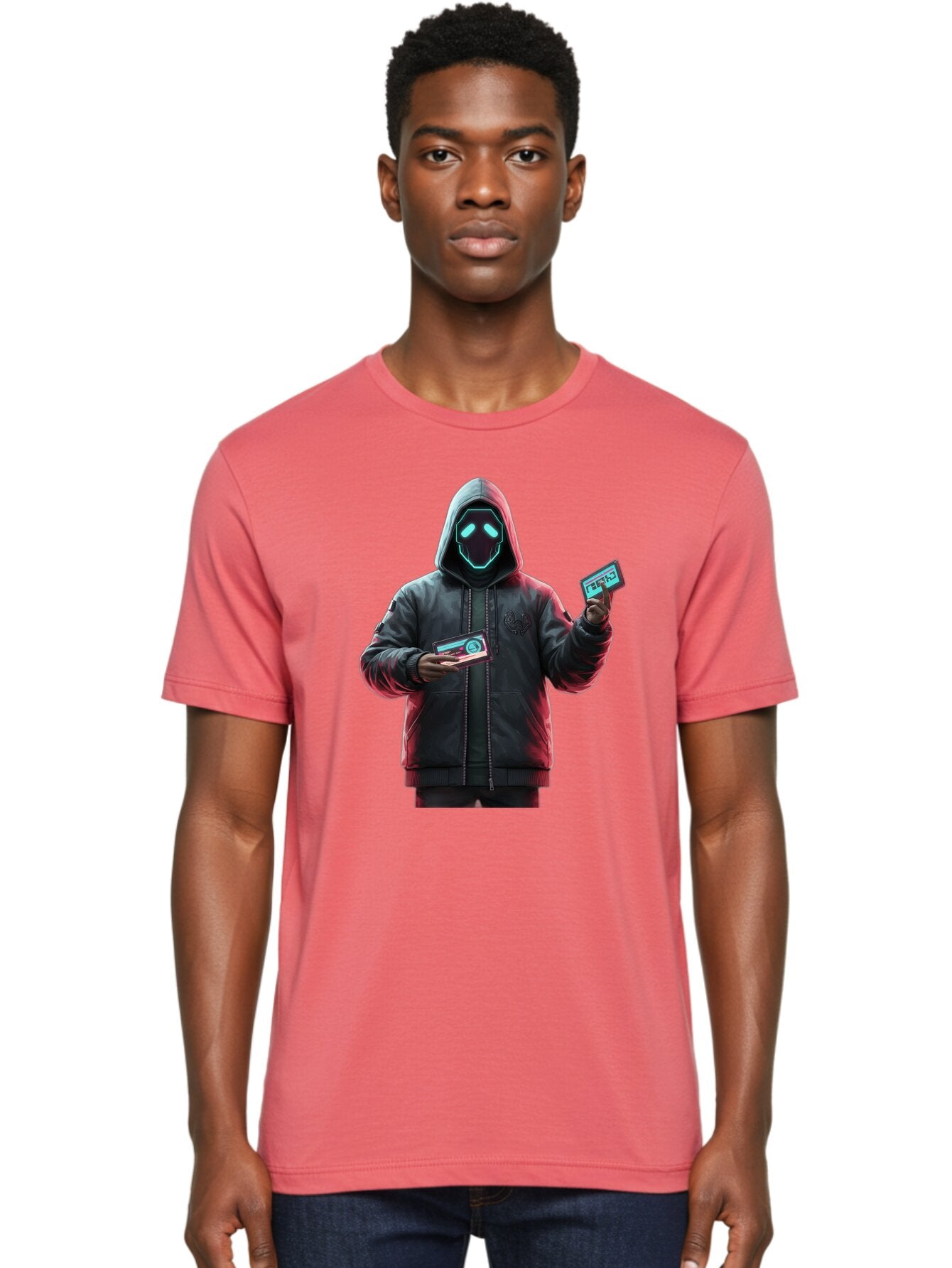 Hooded-Figure-With-Credit-Cards Men'S Graphic Tee, 100% Cotton, Comfortable Casual Summer Wear, Machine Washable, Vintage Camera, Old Camera, Antique Camera, Black Camera, Classic Photography, Photography Equipment, Nostalgic Device, Bam651 26