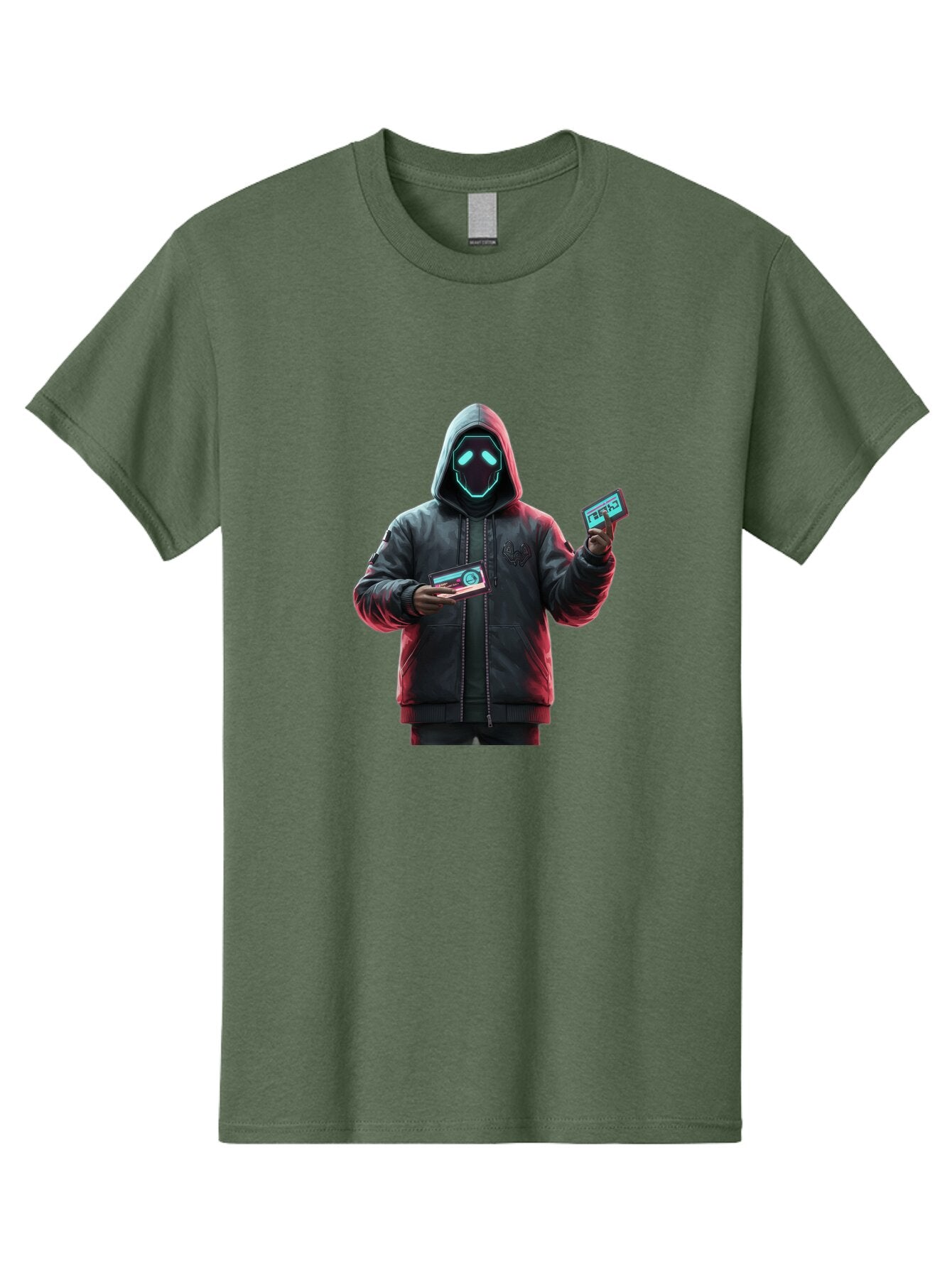 Hooded-Figure-With-Credit-Cards Men'S Graphic Tee, 100% Cotton, Comfortable Casual Summer Wear, Machine Washable, Vintage Camera, Old Camera, Antique Camera, Black Camera, Classic Photography, Photography Equipment, Nostalgic Device, Bam651 8