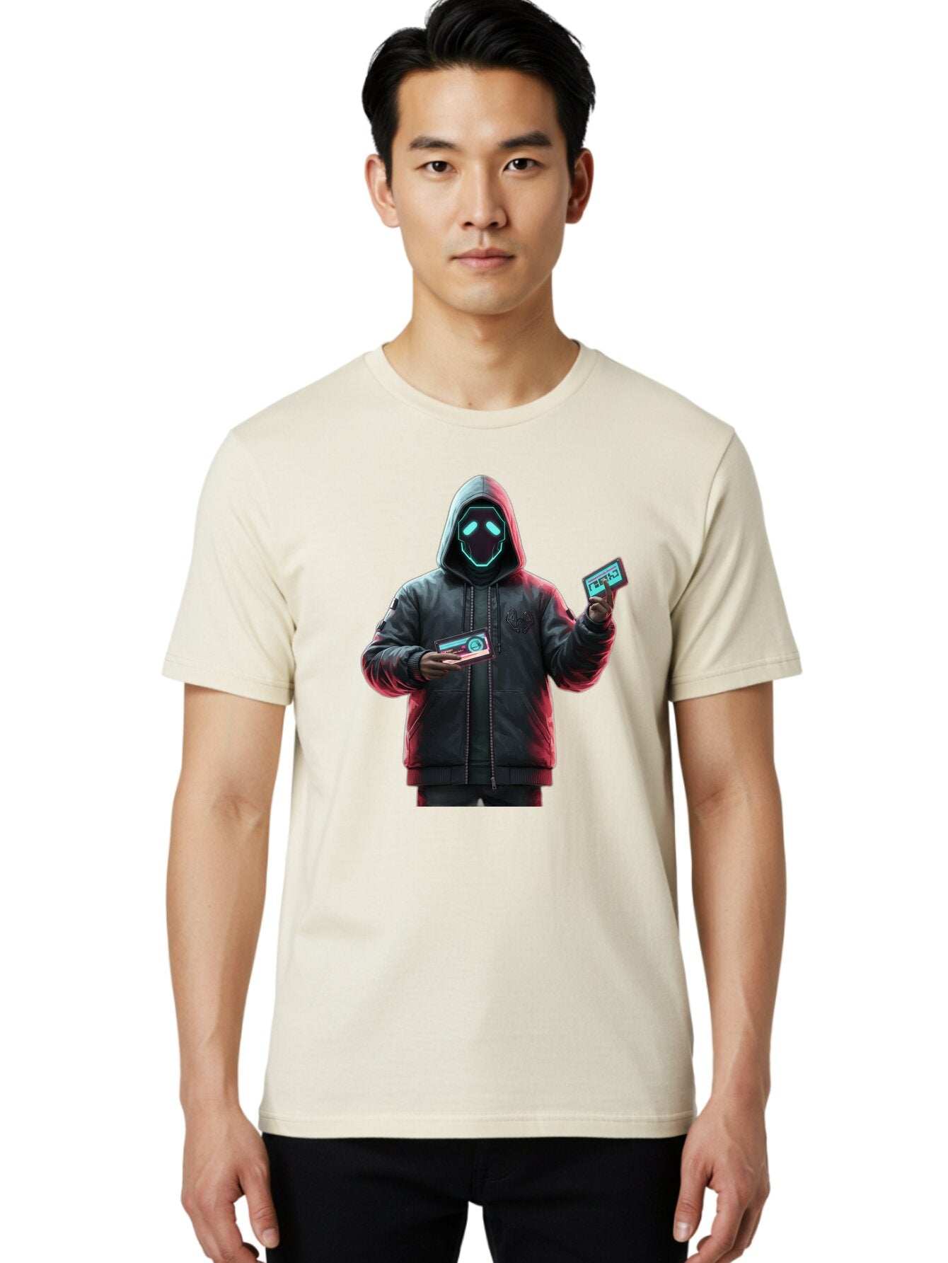 Hooded-Figure-With-Credit-Cards Men'S Graphic Tee, 100% Cotton, Comfortable Casual Summer Wear, Machine Washable, Vintage Camera, Old Camera, Antique Camera, Black Camera, Classic Photography, Photography Equipment, Nostalgic Device, Bam651 27