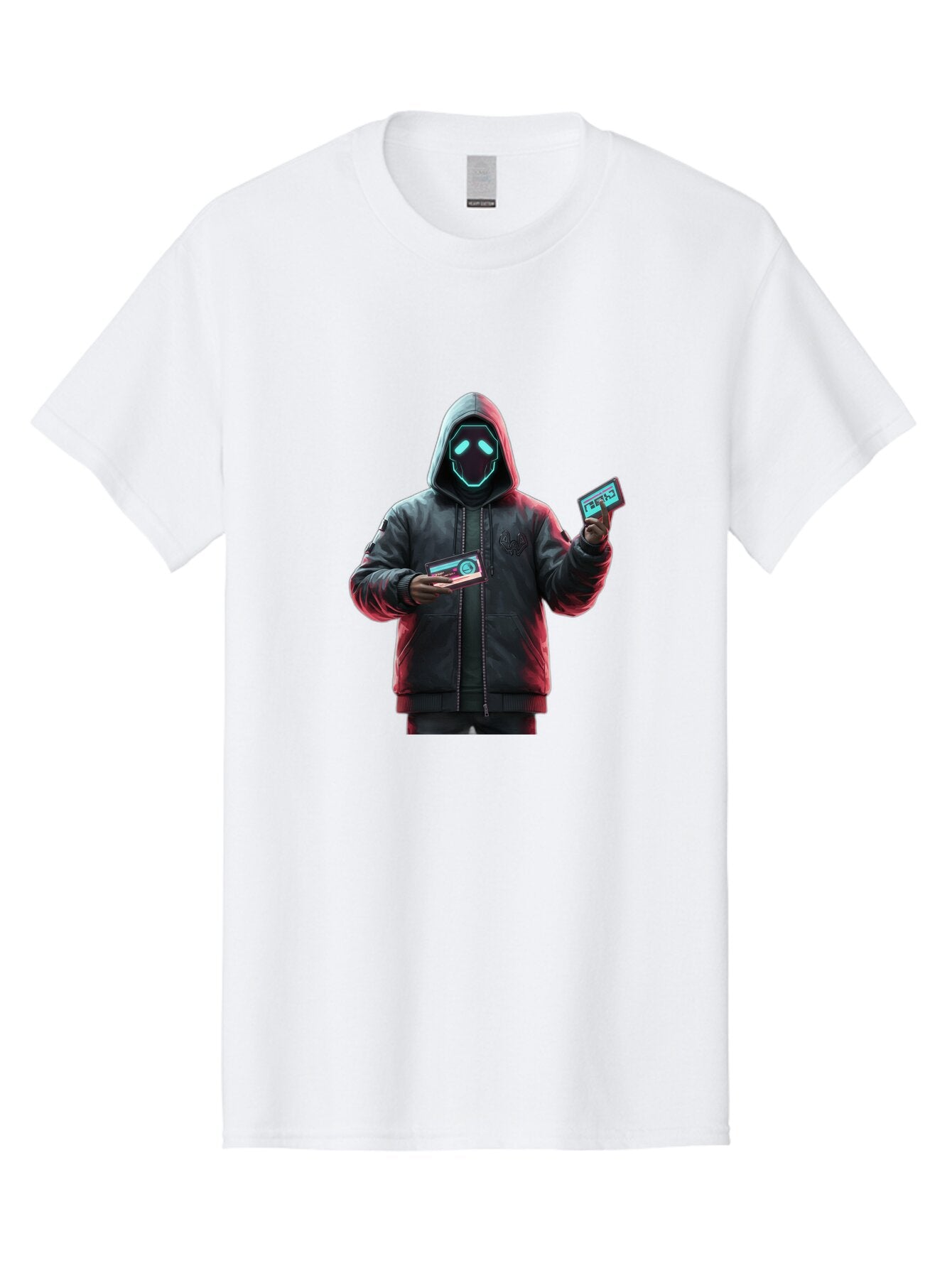 Hooded-Figure-With-Credit-Cards Men'S Graphic Tee, 100% Cotton, Comfortable Casual Summer Wear, Machine Washable, Vintage Camera, Old Camera, Antique Camera, Black Camera, Classic Photography, Photography Equipment, Nostalgic Device, Bam651