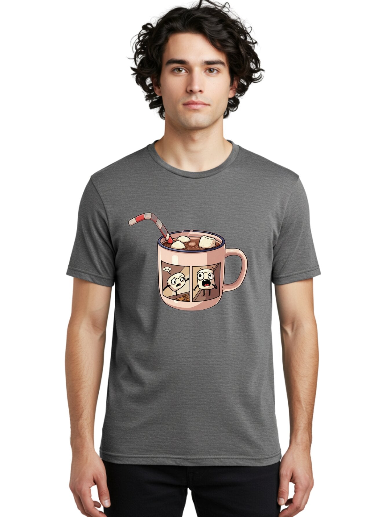 Hot-Chocolate-3 Men'S Graphic Tee, 100% Cotton, Comfortable Casual Summer Wear, Machine Washable, Vintage Camera, Old Camera, Antique Camera, Black Camera, Classic Photography, Photography Equipment, Nostalgic Device, Film Camera, Camera Art Bam660 17