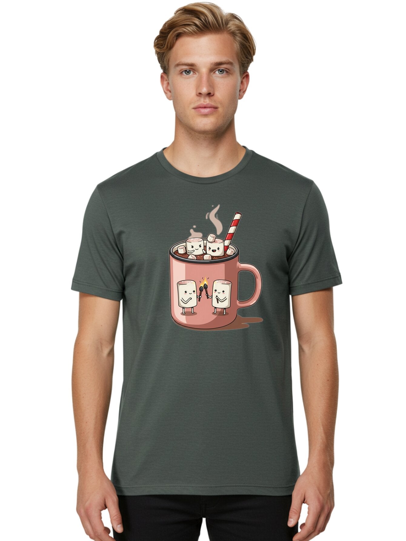 Hot-Chocolate-Marshmallows Men'S Graphic Tee, 100% Cotton, Comfortable Casual Summer Wear, Machine Washable, Vintage Camera, Old Camera, Antique Camera, Black Camera, Classic Photography, Photography Equipment, Nostalgic Device, Film Camera, Bam661 19