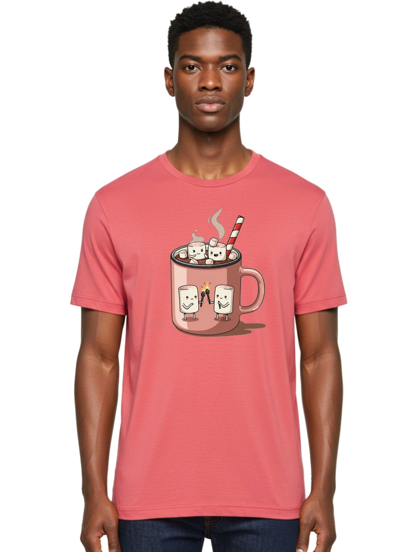 Hot-Chocolate-Marshmallows Men'S Graphic Tee, 100% Cotton, Comfortable Casual Summer Wear, Machine Washable, Vintage Camera, Old Camera, Antique Camera, Black Camera, Classic Photography, Photography Equipment, Nostalgic Device, Film Camera, Bam661 23