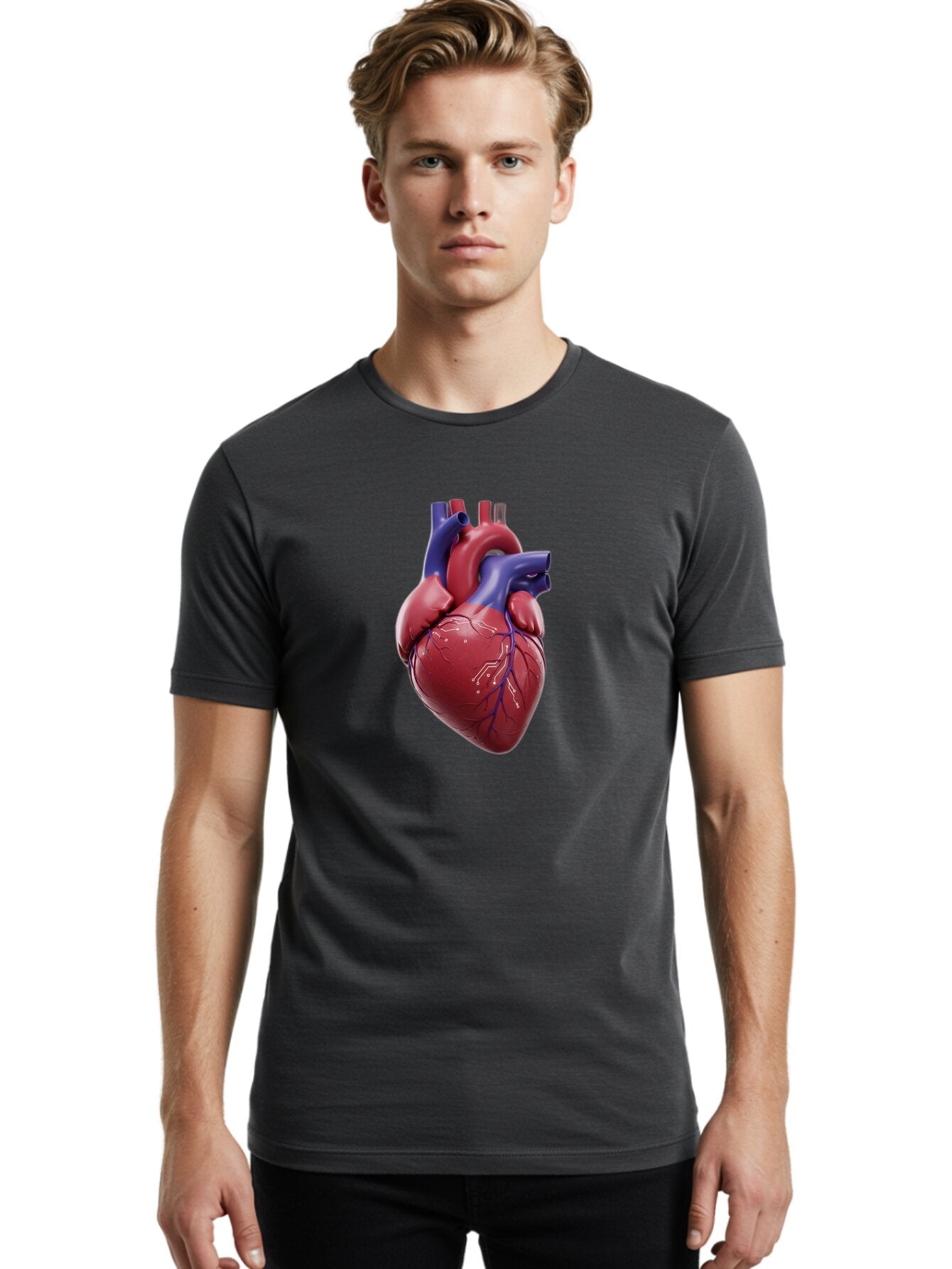 Human-Heart-1 Men'S Graphic Tee, 100% Cotton, Comfortable Casual Summer Wear, Machine Washable, Vintage Camera, Old Camera, Antique Camera, Black Camera, Classic Photography, Photography Equipment, Nostalgic Device, Film Camera, Camera Art Bam669 24