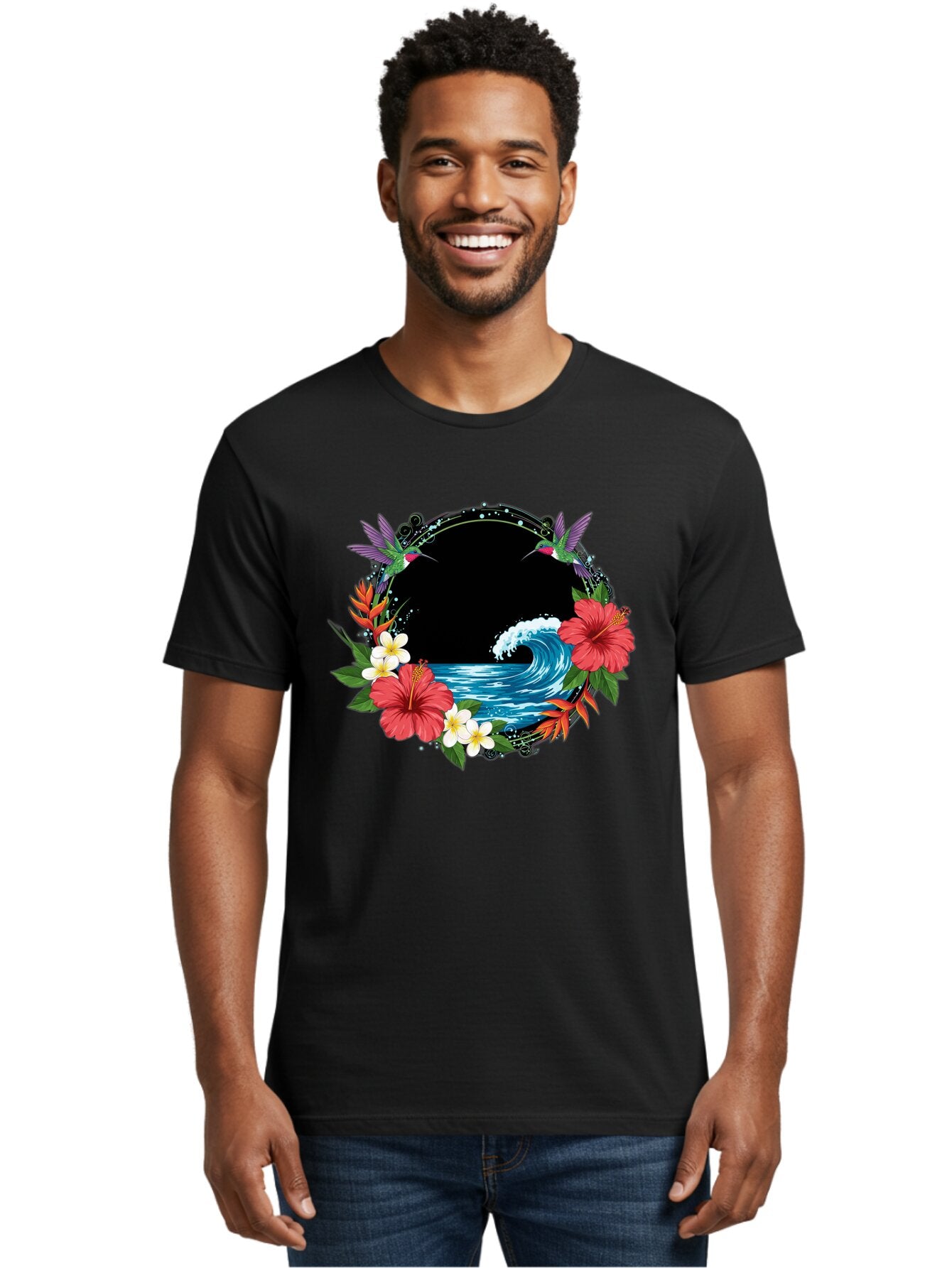 Hummingbird-Ocean-Wave Men'S Graphic Tee, 100% Cotton, Comfortable Casual Summer Wear, Machine Washable, Vintage Camera, Old Camera, Antique Camera, Black Camera, Classic Photography, Photography Equipment, Nostalgic Device, Film Camera, Bam671 25