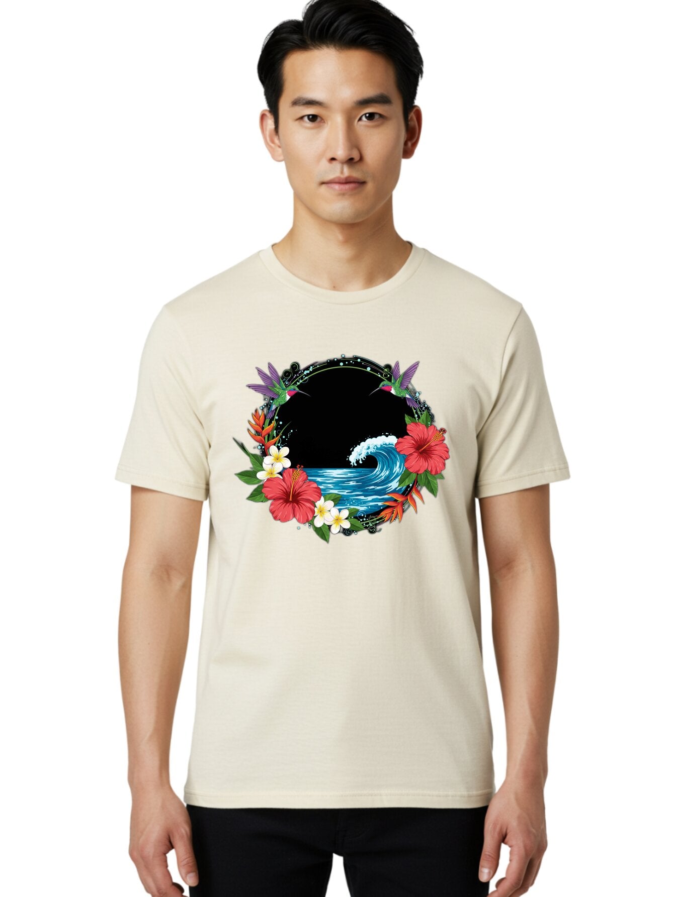 Hummingbird-Ocean-Wave Men'S Graphic Tee, 100% Cotton, Comfortable Casual Summer Wear, Machine Washable, Vintage Camera, Old Camera, Antique Camera, Black Camera, Classic Photography, Photography Equipment, Nostalgic Device, Film Camera, Bam671 19