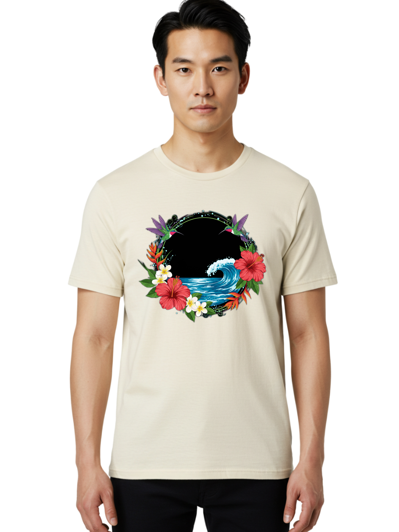 Hummingbird-Ocean-Wave Men'S Graphic Tee, 100% Cotton, Comfortable Casual Summer Wear, Machine Washable, Vintage Camera, Old Camera, Antique Camera, Black Camera, Classic Photography, Photography Equipment, Nostalgic Device, Film Camera, Bam671 26