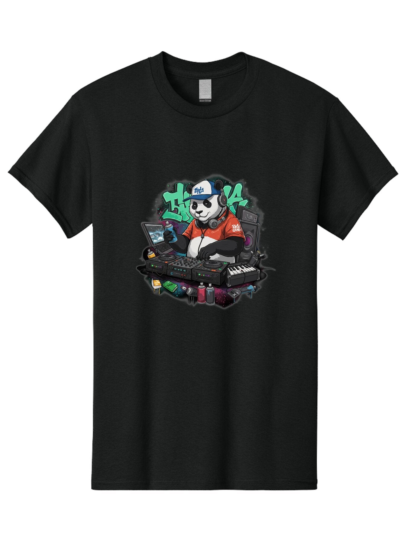 Hypha-Panda-Dj Men'S Graphic Tee, 100% Cotton, Comfortable Casual Summer Wear, Machine Washable, Vintage Camera, Old Camera, Antique Camera, Black Camera, Classic Photography, Photography Equipment, Nostalgic Device, Film Camera, Camera Art Bam674 5