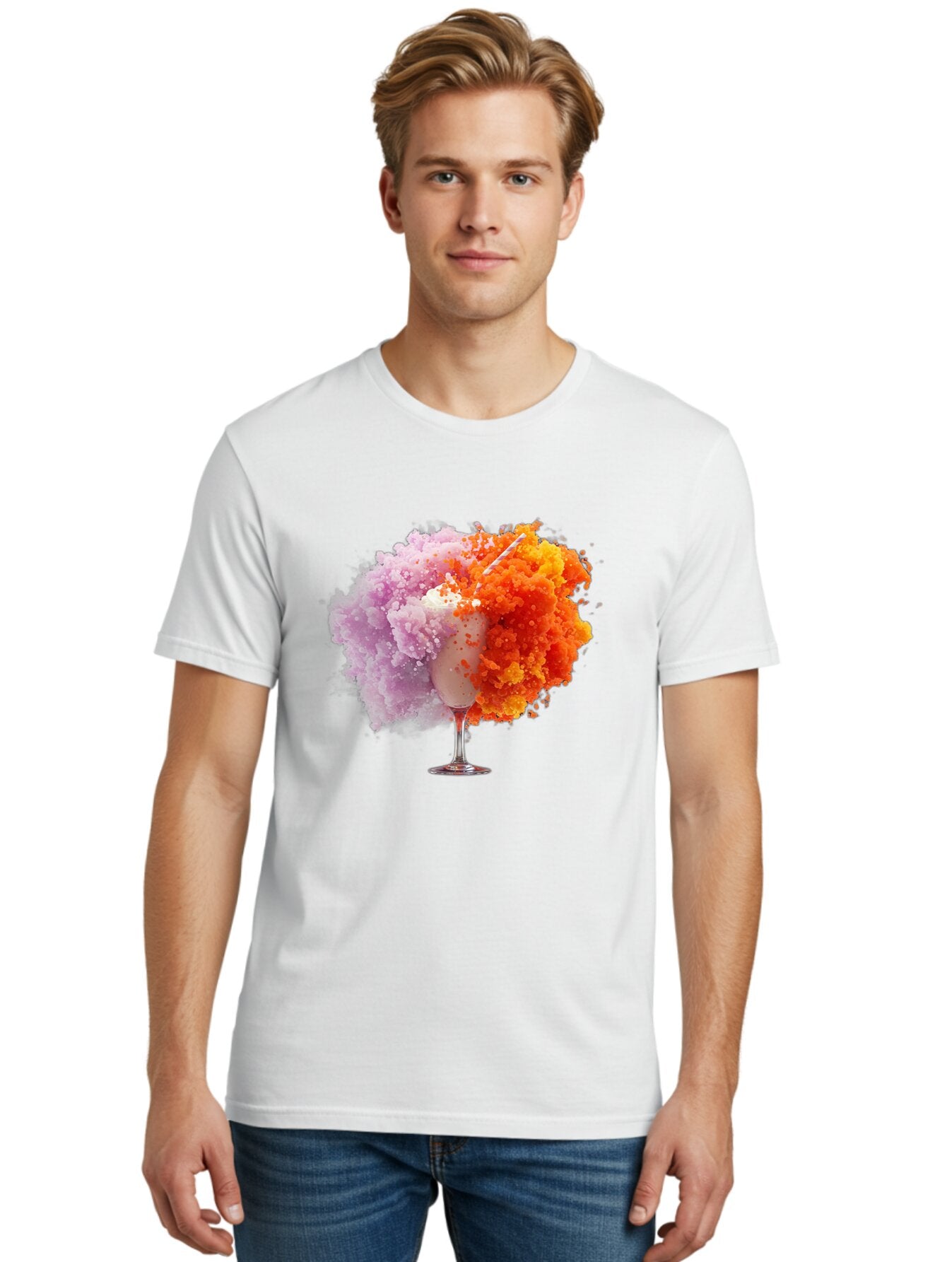 Ice-Cream-Explosion Men'S Graphic Tee, 100% Cotton, Comfortable Casual Summer Wear, Machine Washable, Vintage Camera, Old Camera, Antique Camera, Black Camera, Classic Photography, Photography Equipment, Nostalgic Device, Film Camera, Bam678 30