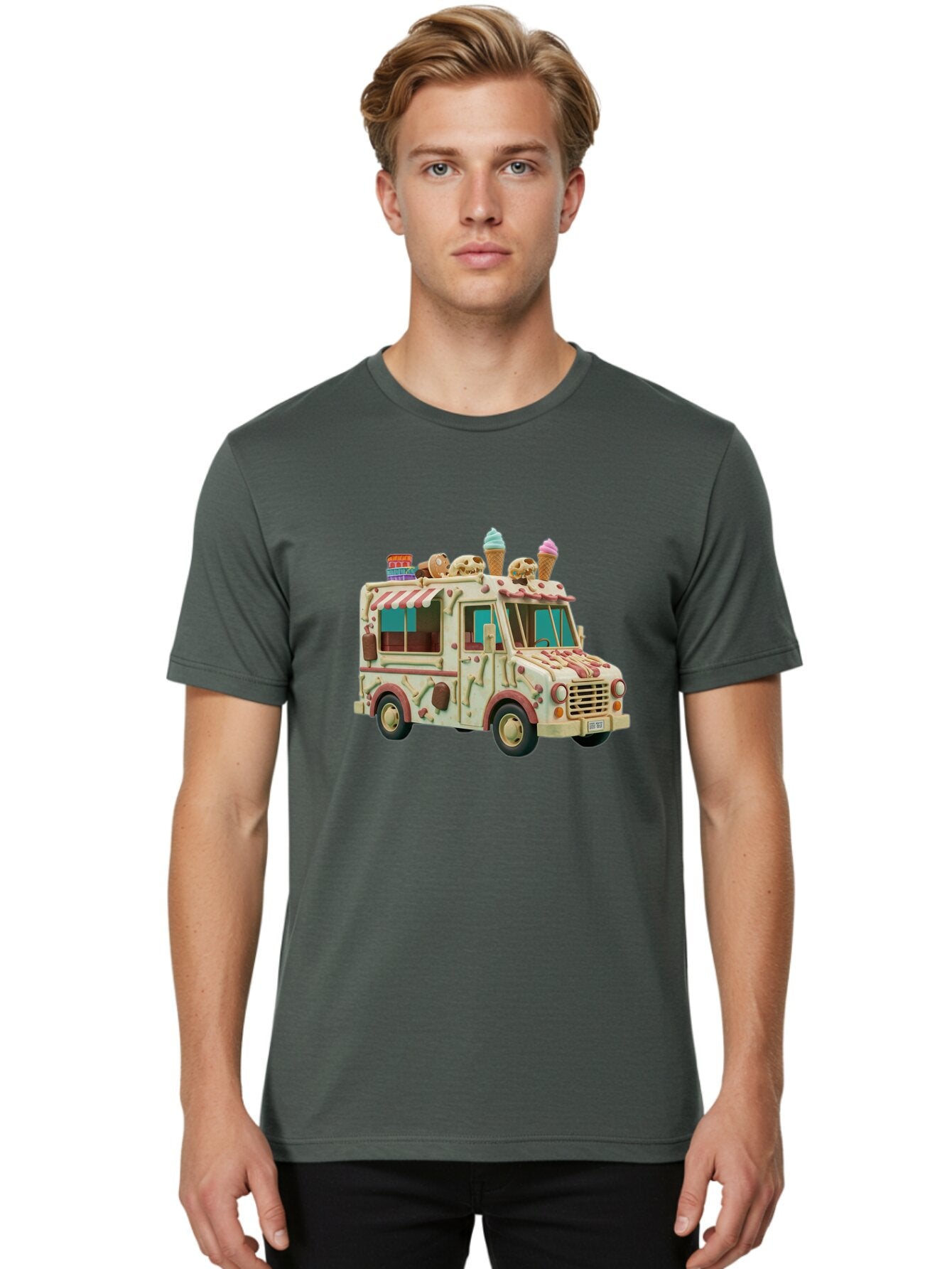 Ice-Cream-Truck Men'S Graphic Tee, 100% Cotton, Comfortable Casual Summer Wear, Machine Washable, Vintage Camera, Old Camera, Antique Camera, Black Camera, Classic Photography, Photography Equipment, Nostalgic Device, Film Camera, Camera Art Bam679 27