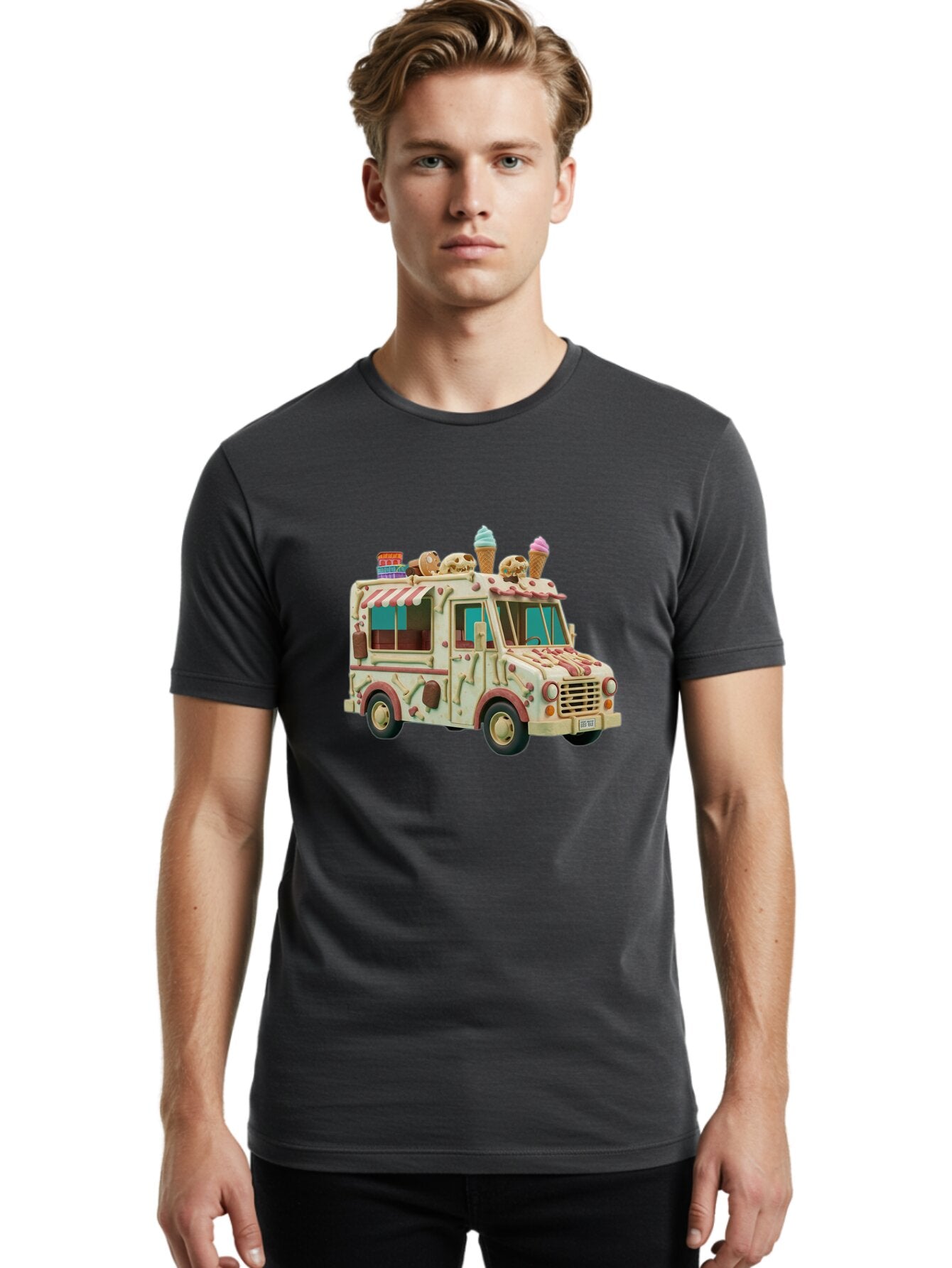 Ice-Cream-Truck Men'S Graphic Tee, 100% Cotton, Comfortable Casual Summer Wear, Machine Washable, Vintage Camera, Old Camera, Antique Camera, Black Camera, Classic Photography, Photography Equipment, Nostalgic Device, Film Camera, Camera Art Bam679 21