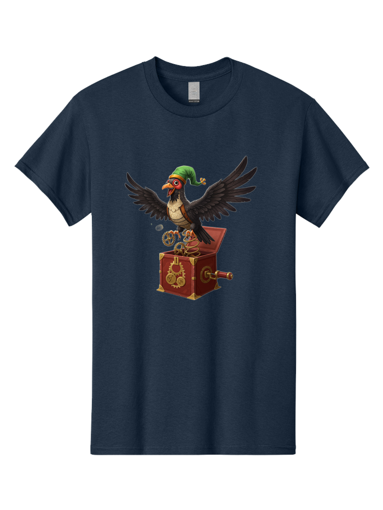 Jack-In-The-Box-Bird Men'S Graphic Tee, 100% Cotton, Comfortable Casual Summer Wear, Machine Washable, Vintage Camera, Old Camera, Antique Camera, Black Camera, Classic Photography, Photography Equipment, Nostalgic Device, Film Camera, Bam692