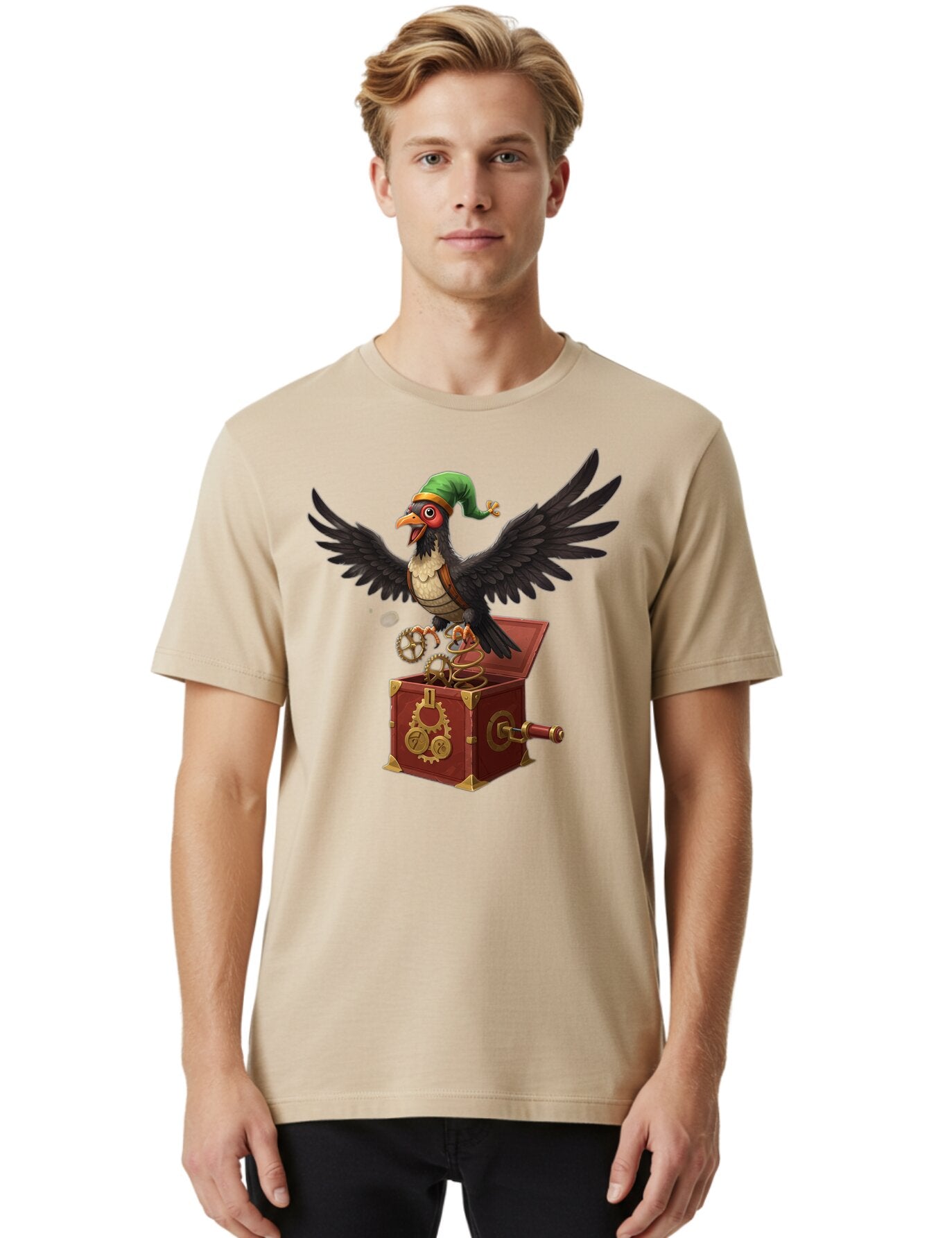 Jack-In-The-Box-Bird Men'S Graphic Tee, 100% Cotton, Comfortable Casual Summer Wear, Machine Washable, Vintage Camera, Old Camera, Antique Camera, Black Camera, Classic Photography, Photography Equipment, Nostalgic Device, Film Camera, Bam692 18
