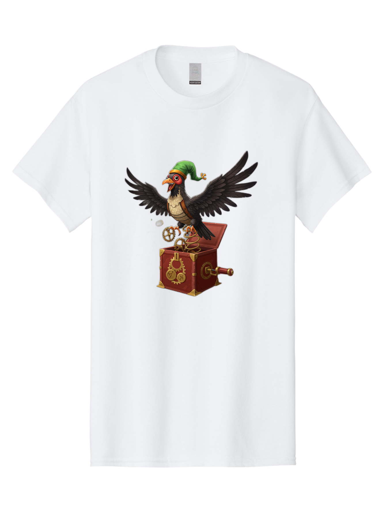 Jack-In-The-Box-Bird Men'S Graphic Tee, 100% Cotton, Comfortable Casual Summer Wear, Machine Washable, Vintage Camera, Old Camera, Antique Camera, Black Camera, Classic Photography, Photography Equipment, Nostalgic Device, Film Camera, Bam692