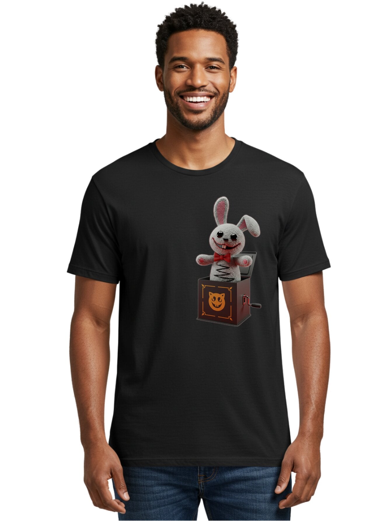 Jack-In-The-Box-Bunny Men'S Graphic Tee, 100% Cotton, Comfortable Casual Summer Wear, Machine Washable, Vintage Camera, Old Camera, Antique Camera, Black Camera, Classic Photography, Photography Equipment, Nostalgic Device, Film Camera, Bam693 23