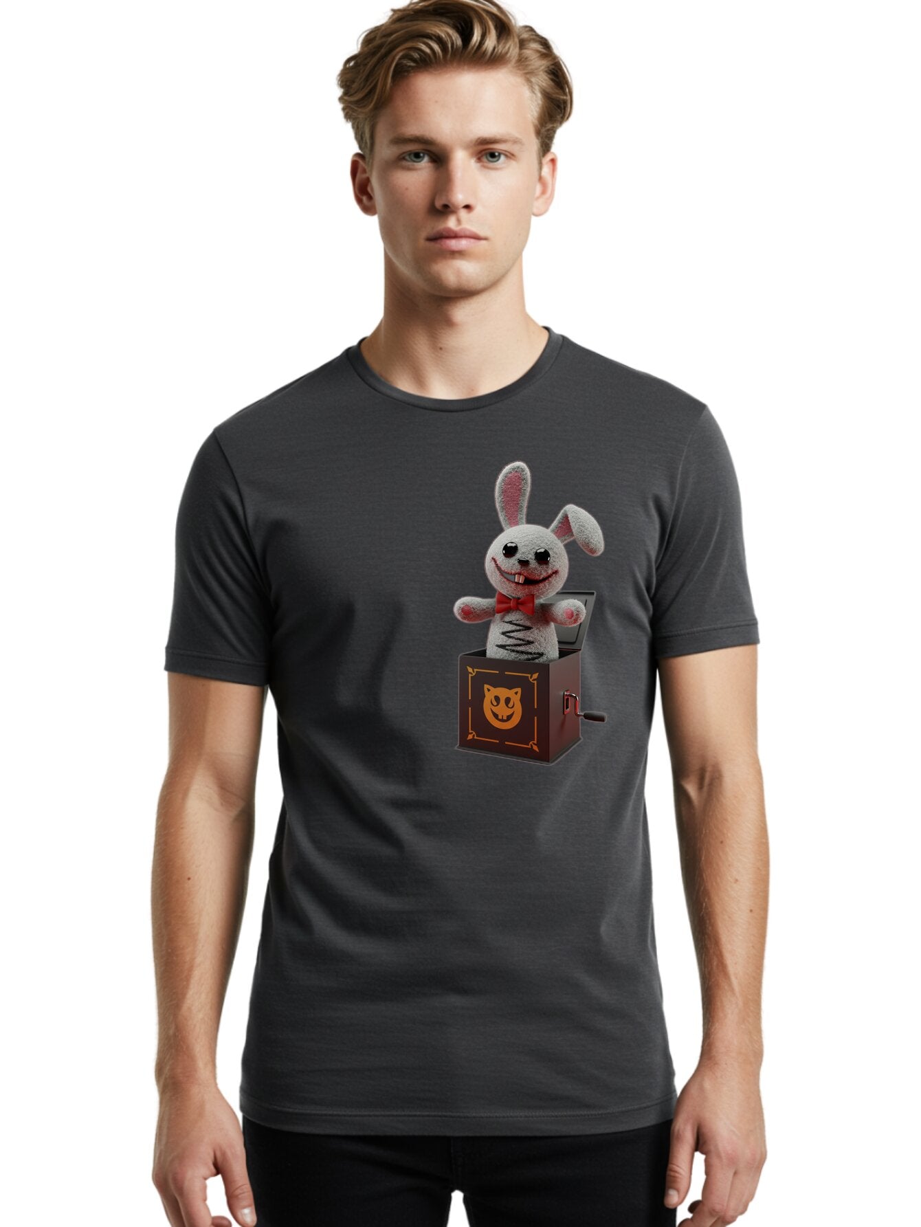 Jack-In-The-Box-Bunny Men'S Graphic Tee, 100% Cotton, Comfortable Casual Summer Wear, Machine Washable, Vintage Camera, Old Camera, Antique Camera, Black Camera, Classic Photography, Photography Equipment, Nostalgic Device, Film Camera, Bam693 16