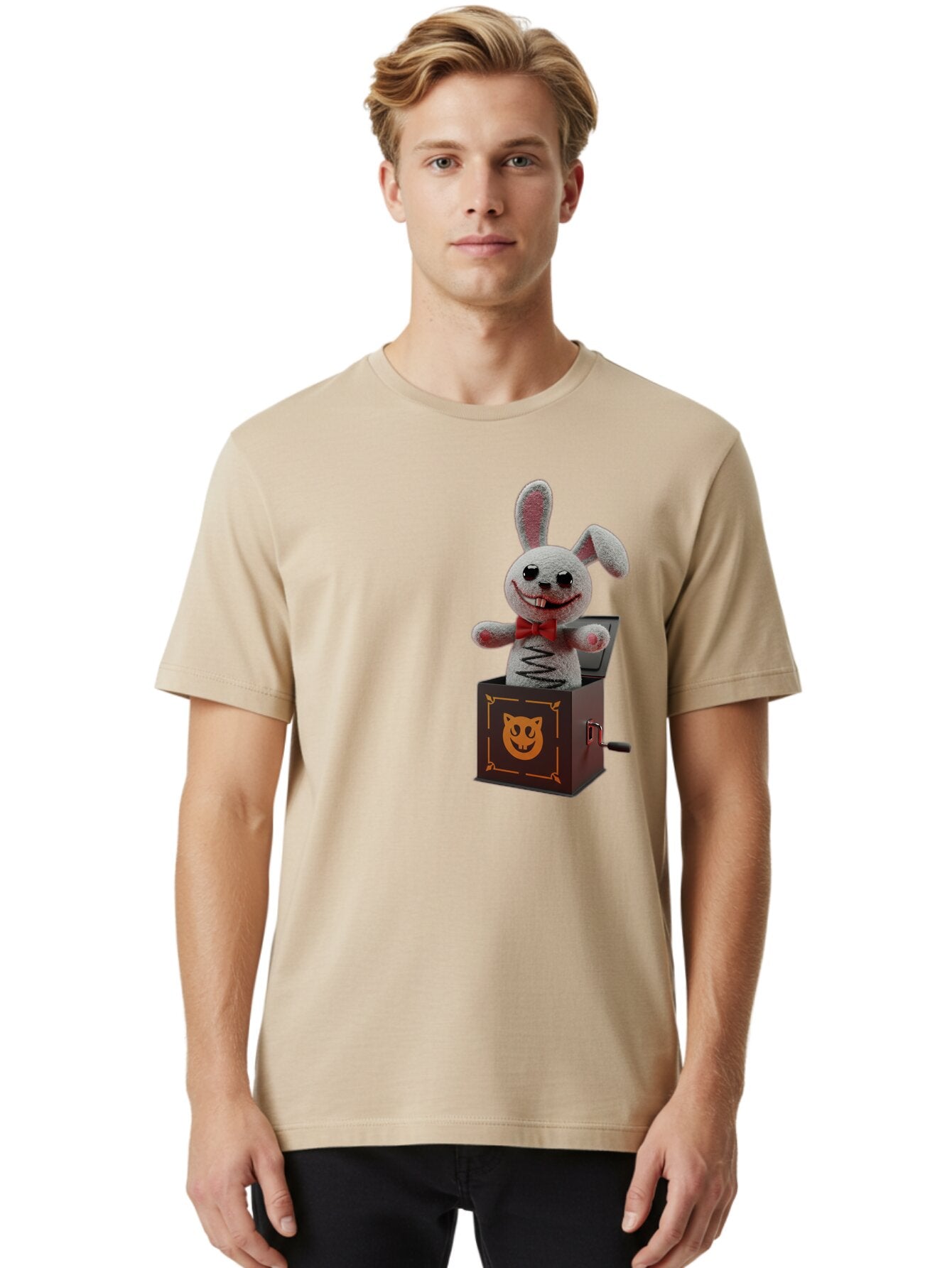 Jack-In-The-Box-Bunny Men'S Graphic Tee, 100% Cotton, Comfortable Casual Summer Wear, Machine Washable, Vintage Camera, Old Camera, Antique Camera, Black Camera, Classic Photography, Photography Equipment, Nostalgic Device, Film Camera, Bam693 20