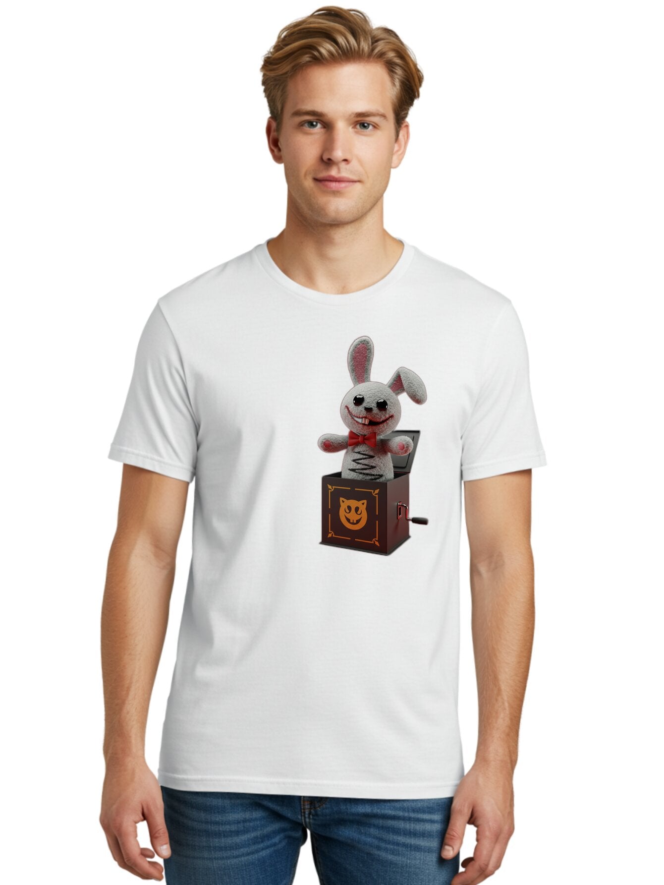 Jack-In-The-Box-Bunny Men'S Graphic Tee, 100% Cotton, Comfortable Casual Summer Wear, Machine Washable, Vintage Camera, Old Camera, Antique Camera, Black Camera, Classic Photography, Photography Equipment, Nostalgic Device, Film Camera, Bam693 25