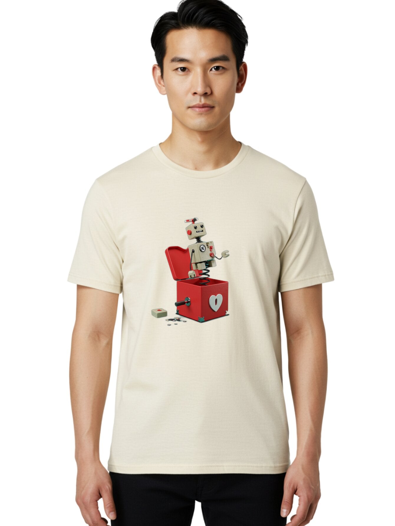 Jack-In-The-Box-Robot Men'S Graphic Tee, 100% Cotton, Comfortable Casual Summer Wear, Machine Washable, Vintage Camera, Old Camera, Antique Camera, Black Camera, Classic Photography, Photography Equipment, Nostalgic Device, Film Camera, Bam696 30