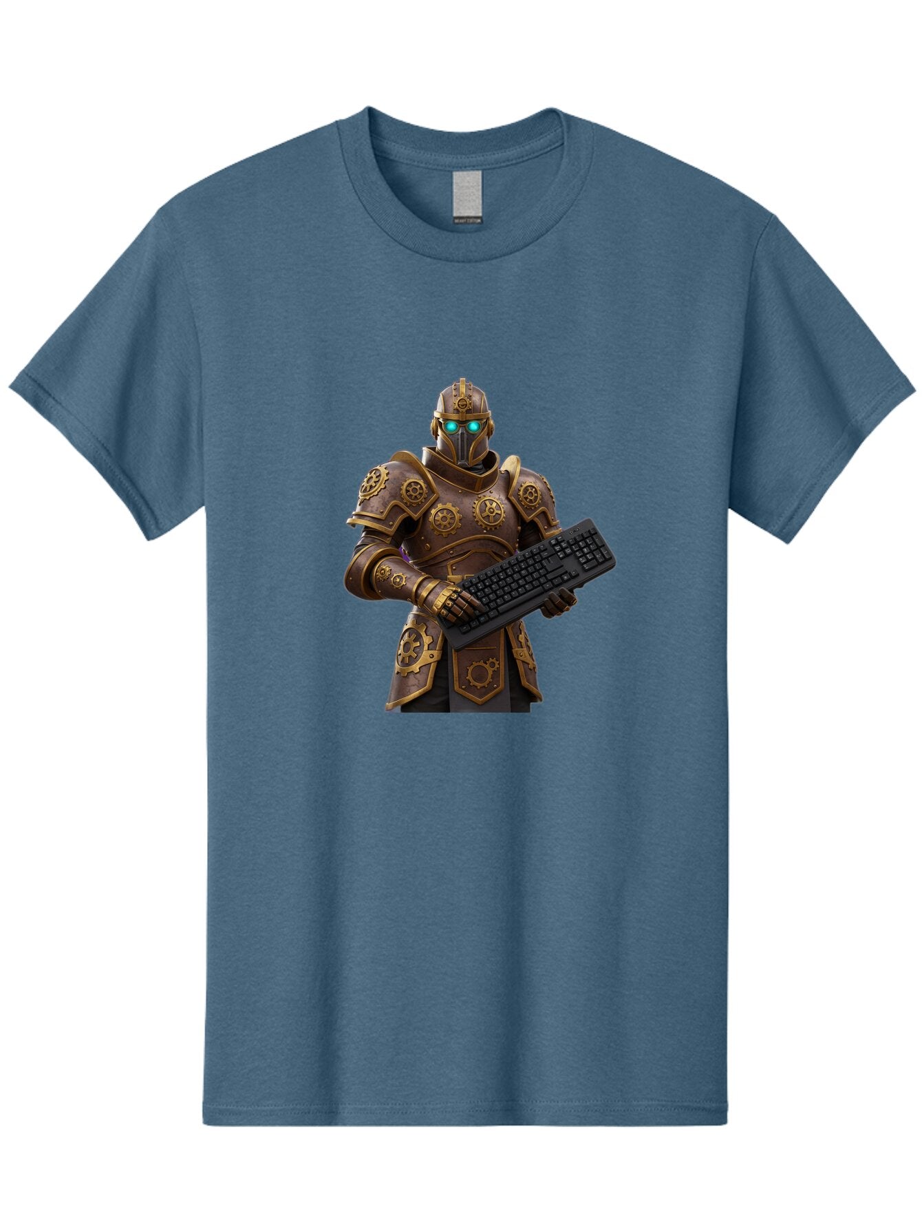 Knight-Holding-Keyboard Men'S Graphic Tee, 100% Cotton, Comfortable Casual Summer Wear, Machine Washable, Vintage Camera, Old Camera, Antique Camera, Black Camera, Classic Photography, Photography Equipment, Nostalgic Device, Film Camera, Bam722 12