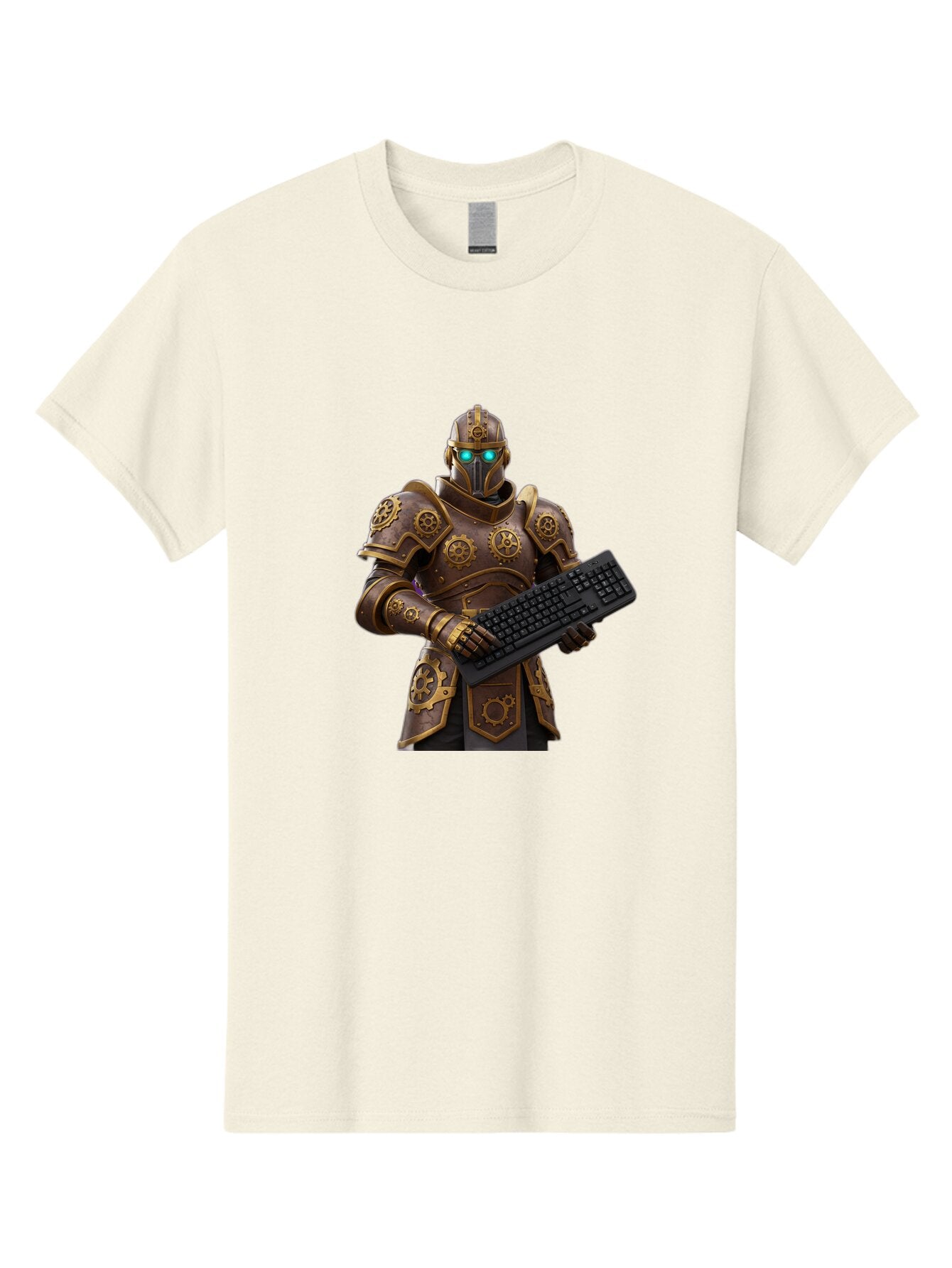 Knight-Holding-Keyboard Men'S Graphic Tee, 100% Cotton, Comfortable Casual Summer Wear, Machine Washable, Vintage Camera, Old Camera, Antique Camera, Black Camera, Classic Photography, Photography Equipment, Nostalgic Device, Film Camera, Bam722 9