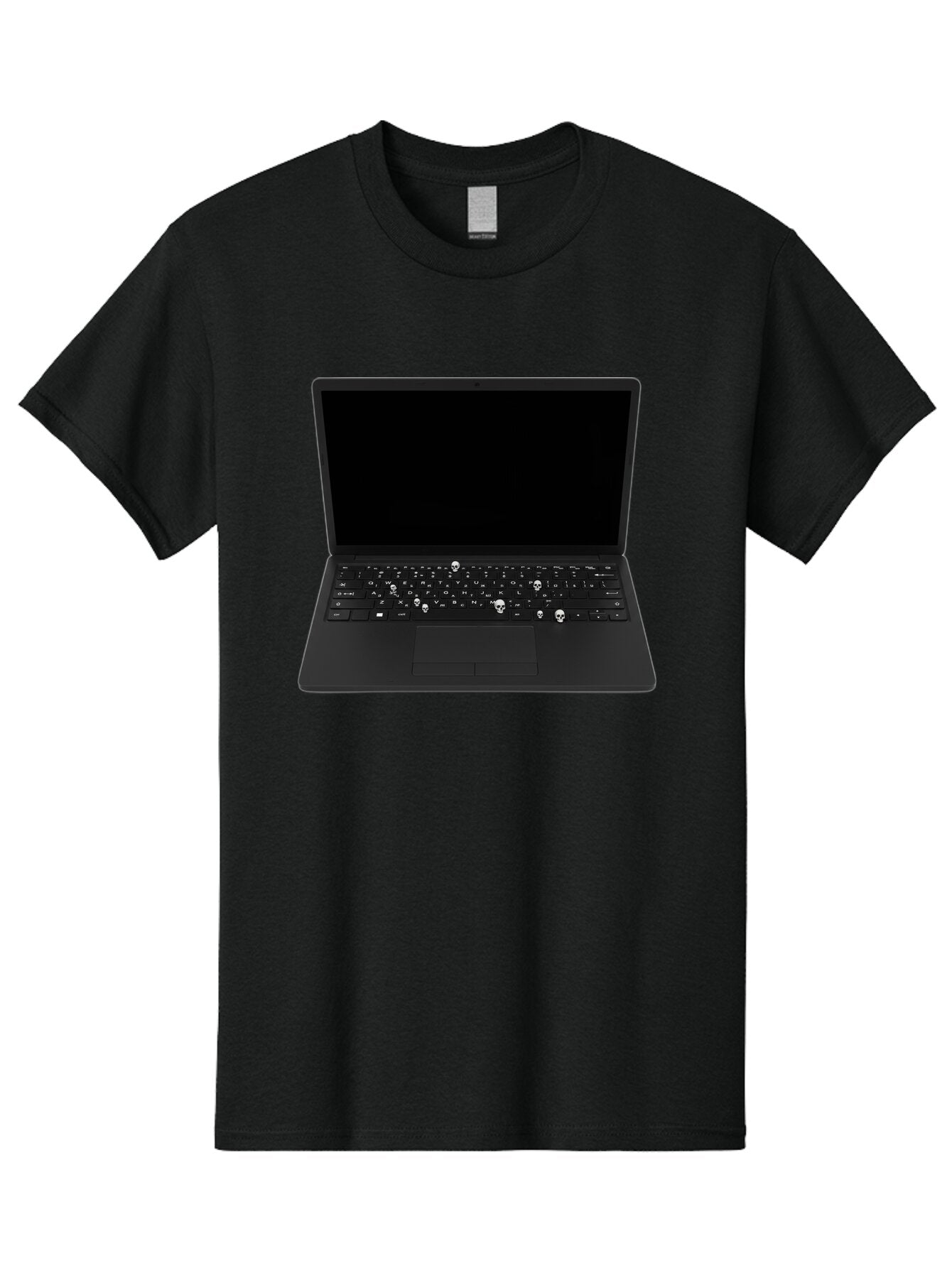 Laptop-With-Skull-Keys Men'S Graphic Tee, 100% Cotton, Comfortable Casual Summer Wear, Machine Washable, Vintage Camera, Old Camera, Antique Camera, Black Camera, Classic Photography, Photography Equipment, Nostalgic Device, Film Camera, Bam730 12