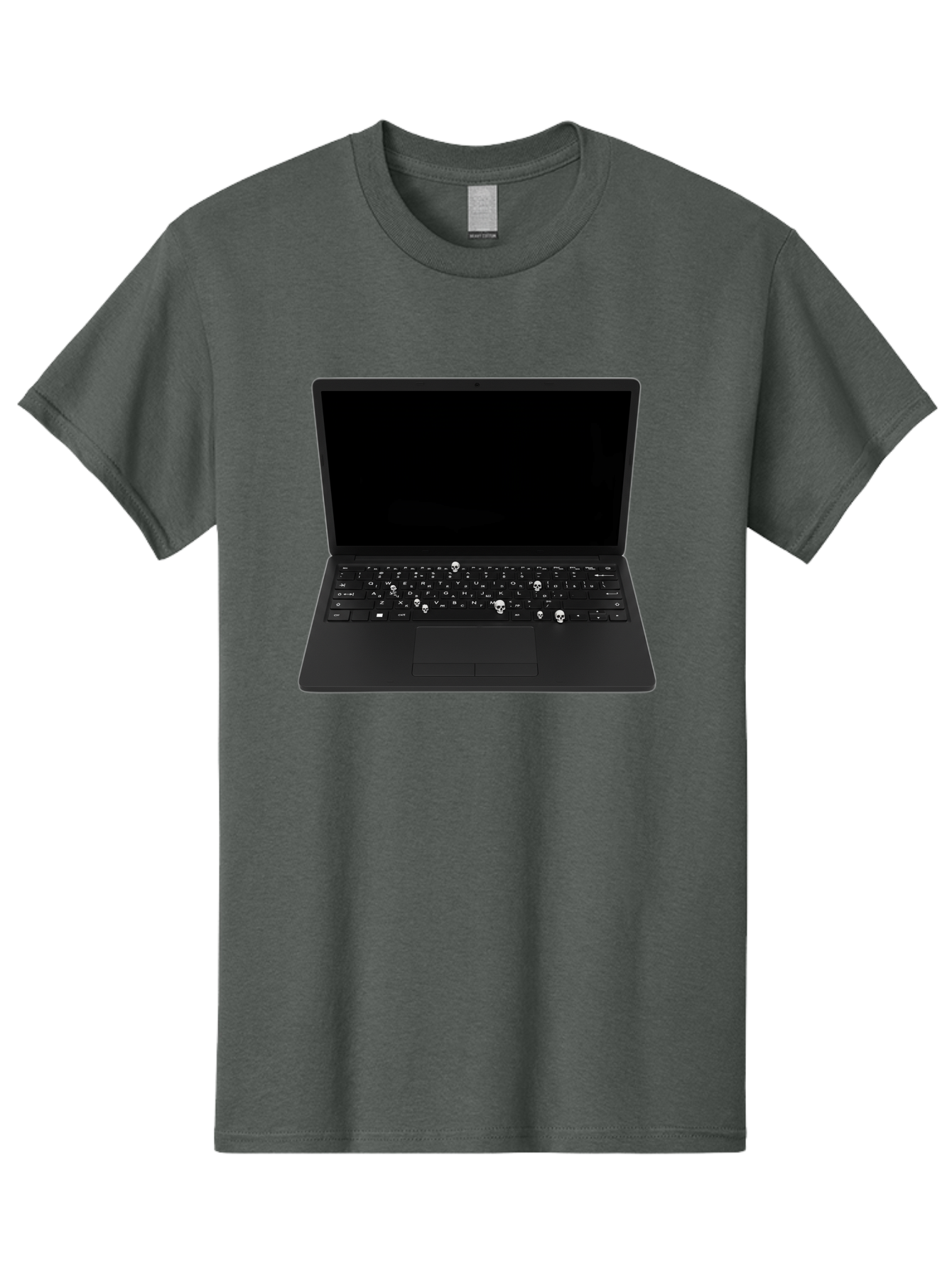 Laptop-With-Skull-Keys Men'S Graphic Tee, 100% Cotton, Comfortable Casual Summer Wear, Machine Washable, Vintage Camera, Old Camera, Antique Camera, Black Camera, Classic Photography, Photography Equipment, Nostalgic Device, Film Camera, Bam730 4